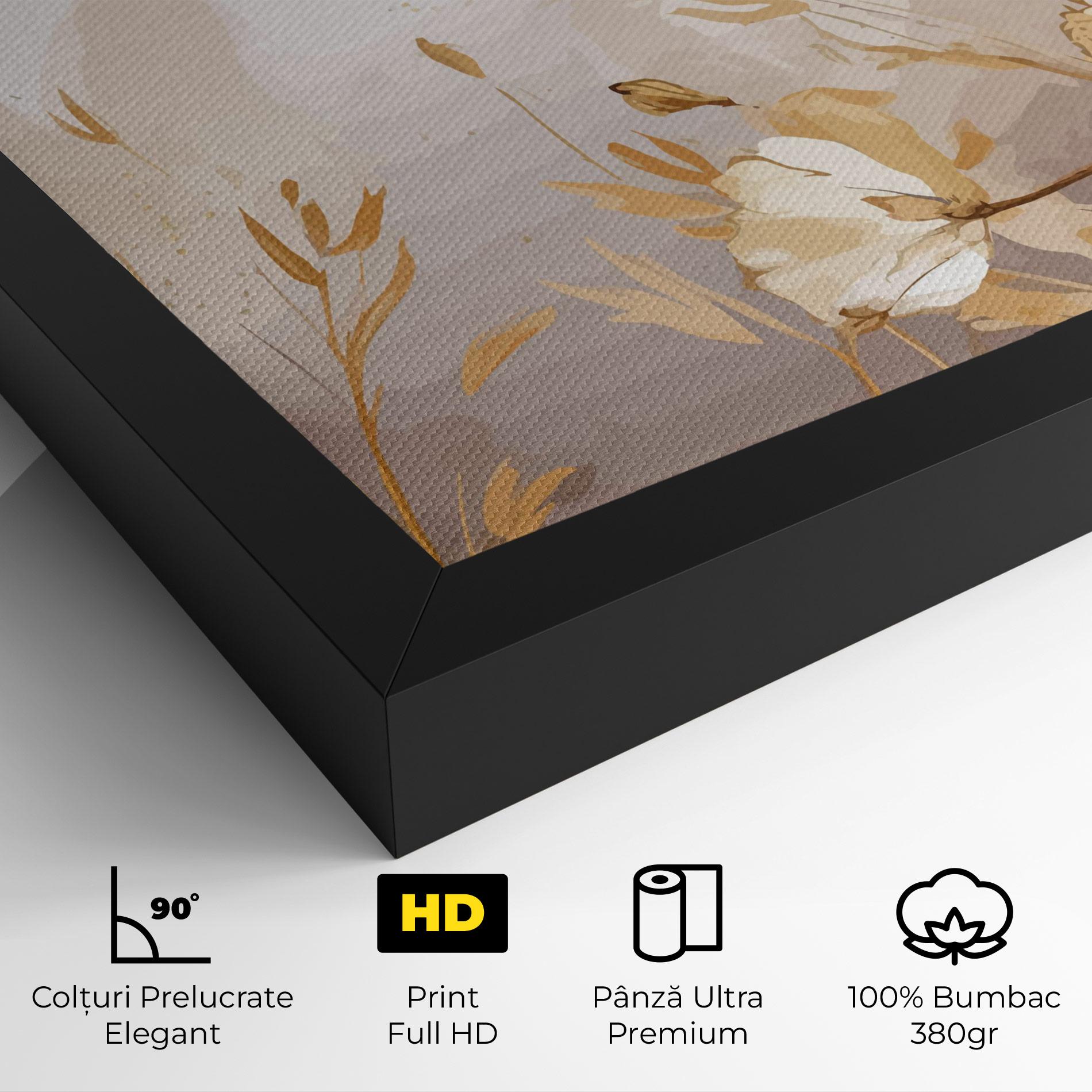 Tablou Canvas Gold Cream Poppy mockup 4