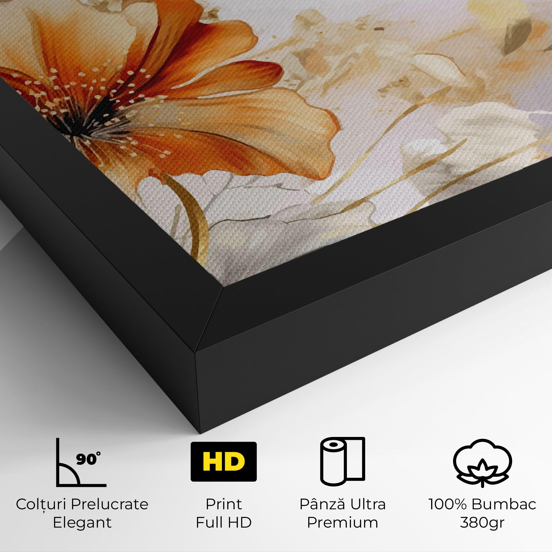 Tablou Canvas Gold Orange Poppy mockup 4