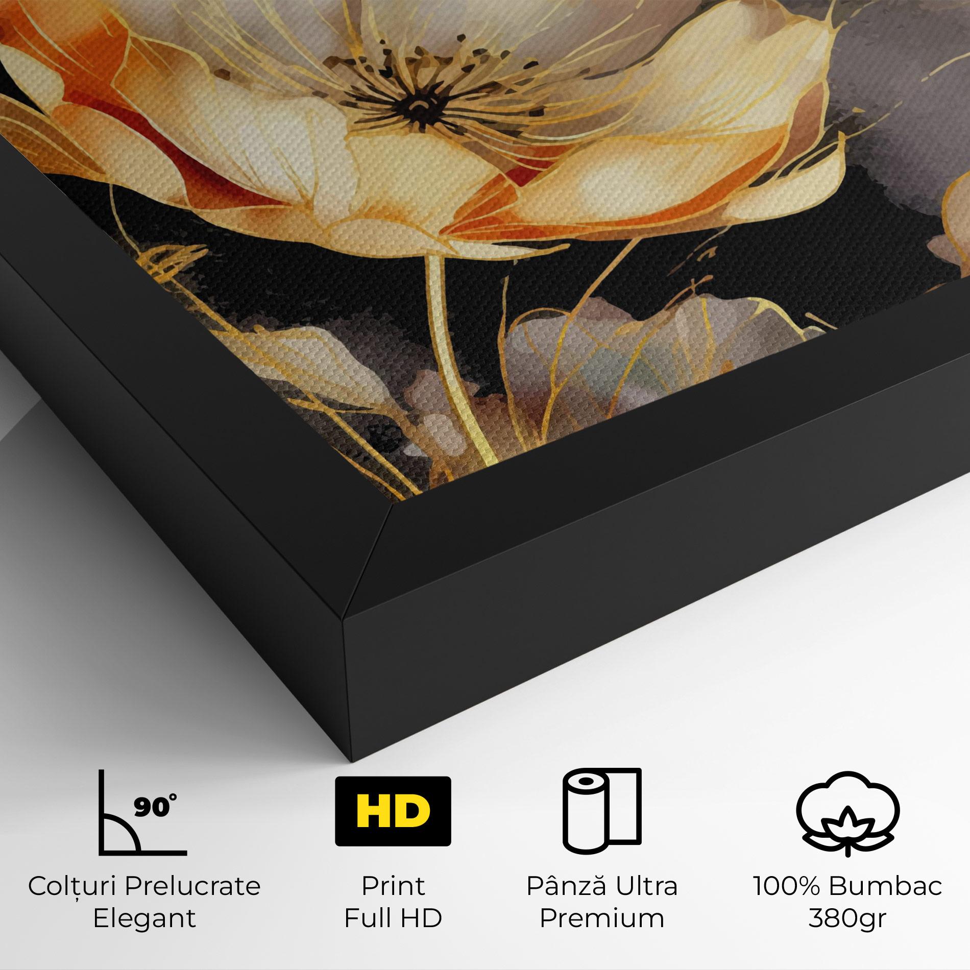 Tablou Canvas Gold Poppy Black mockup 4