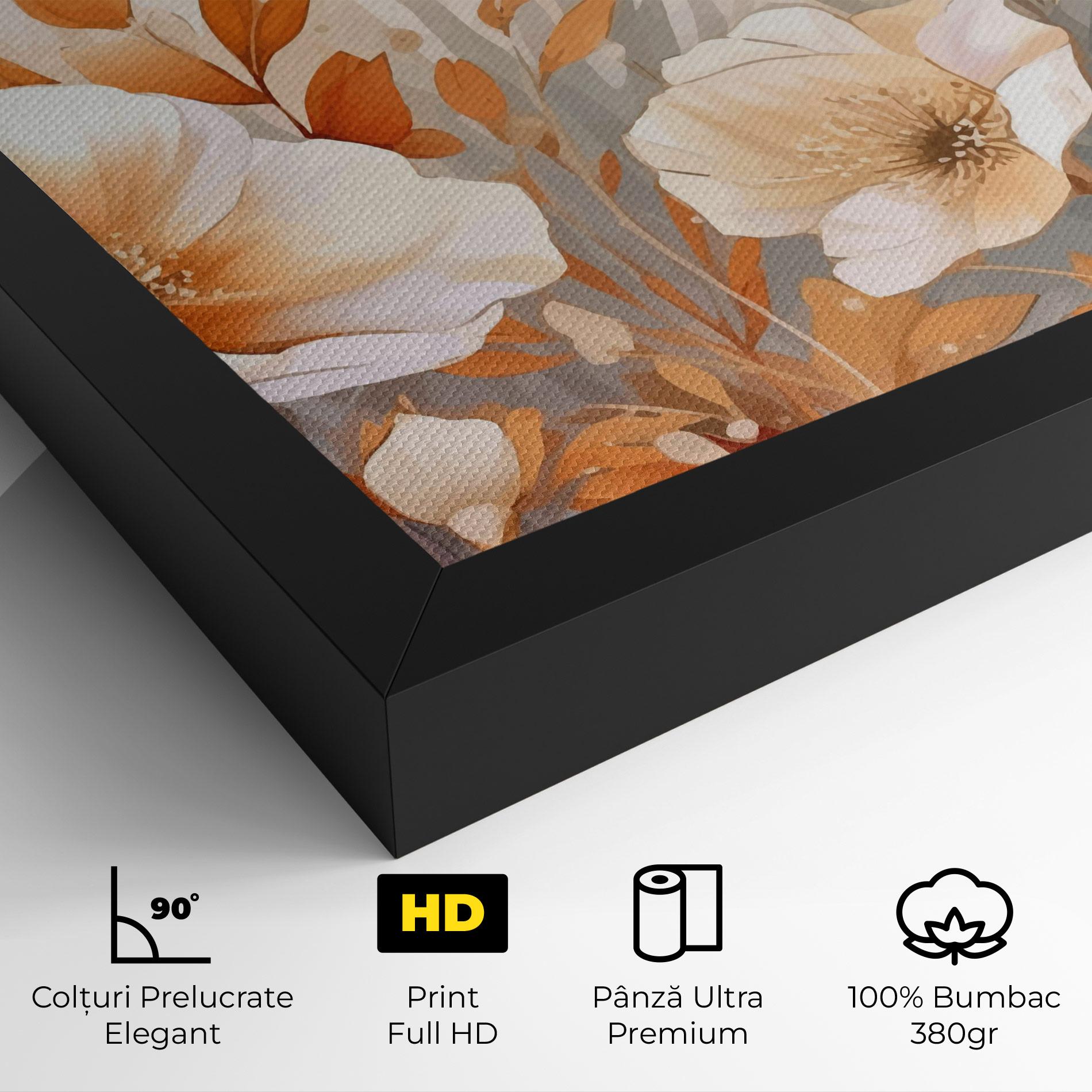 Tablou Canvas Orange Cream Poppy mockup 4