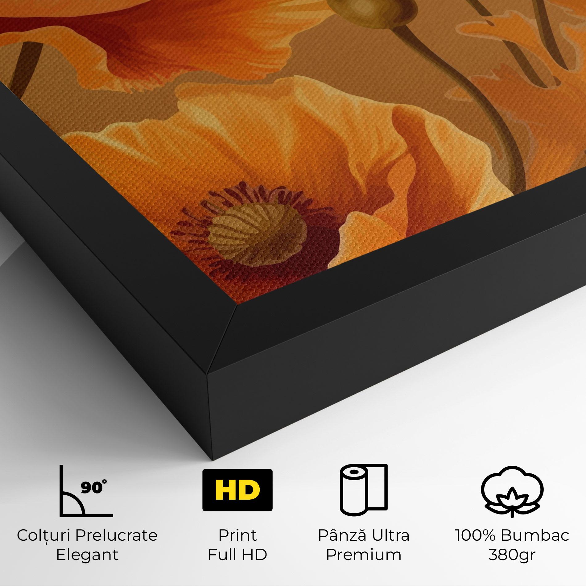 Tablou Canvas Pastel Orange Poppy mockup 4