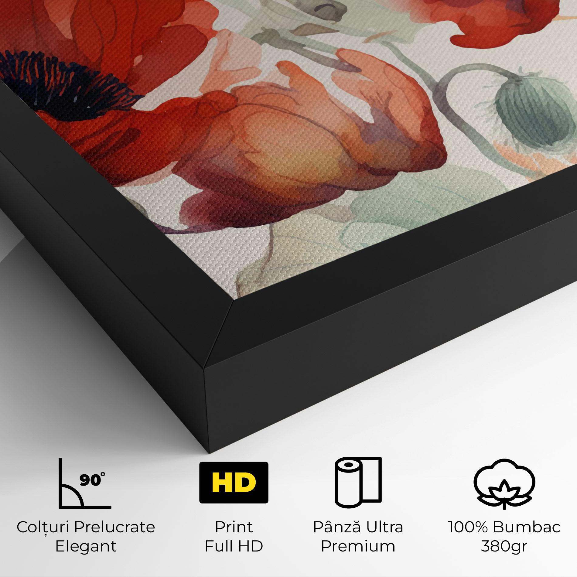 Tablou Canvas Poppy Red Cream mockup 4