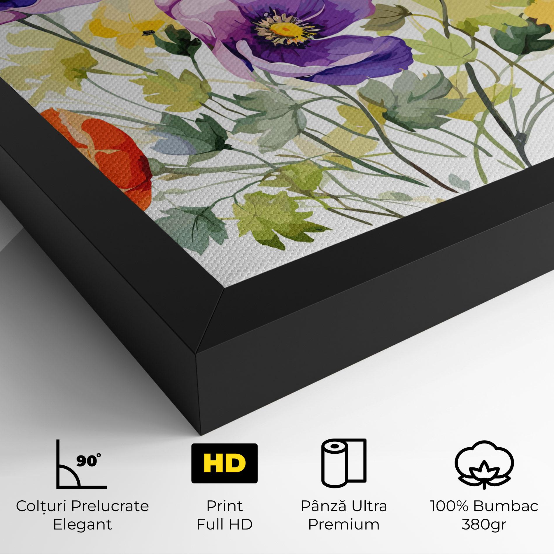 Tablou Canvas Purple Orange Poppy mockup 4