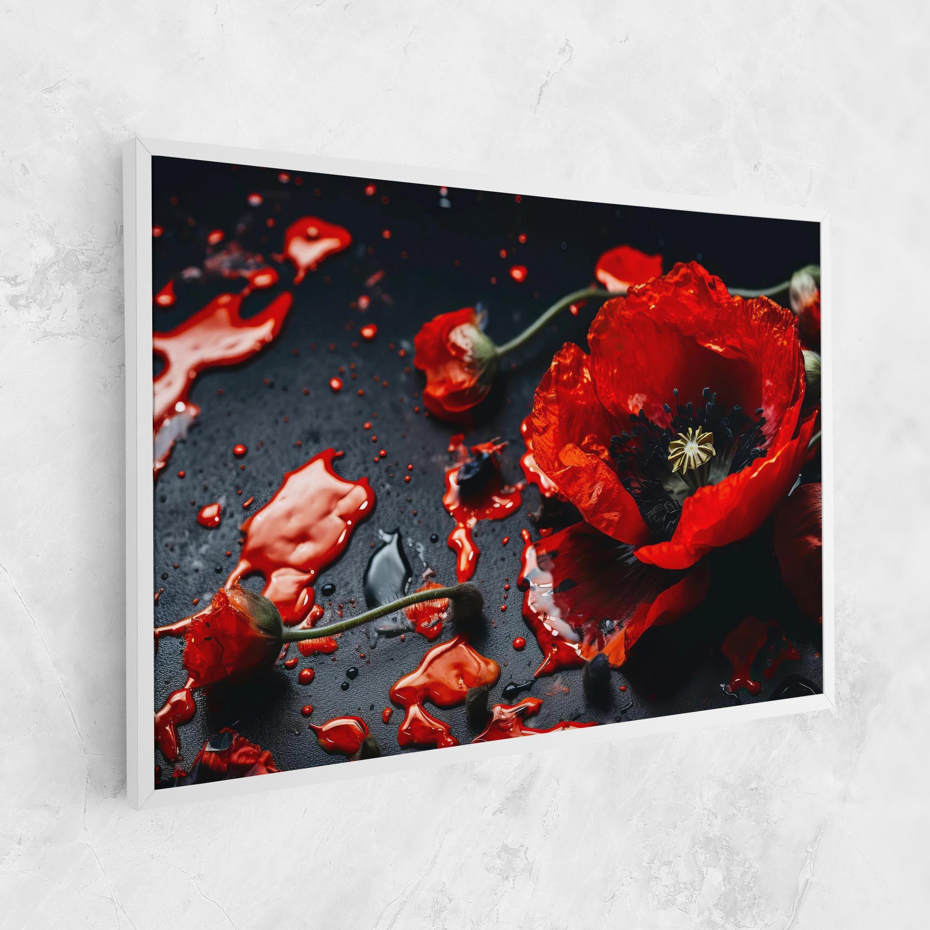Tablou Canvas Beautiful Red Poppy Liquid mockup 1