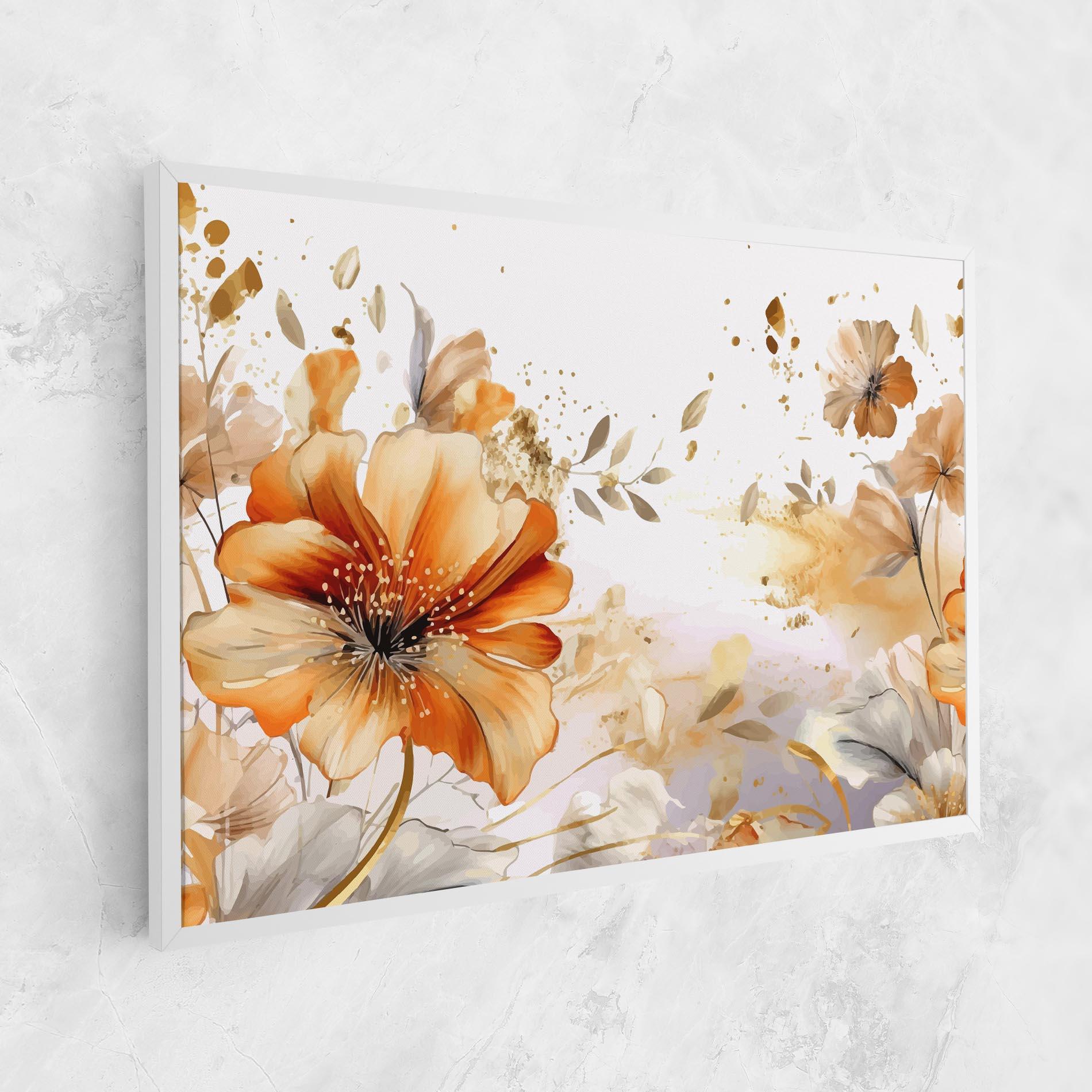 Tablou Canvas Gold Orange Poppy mockup 1