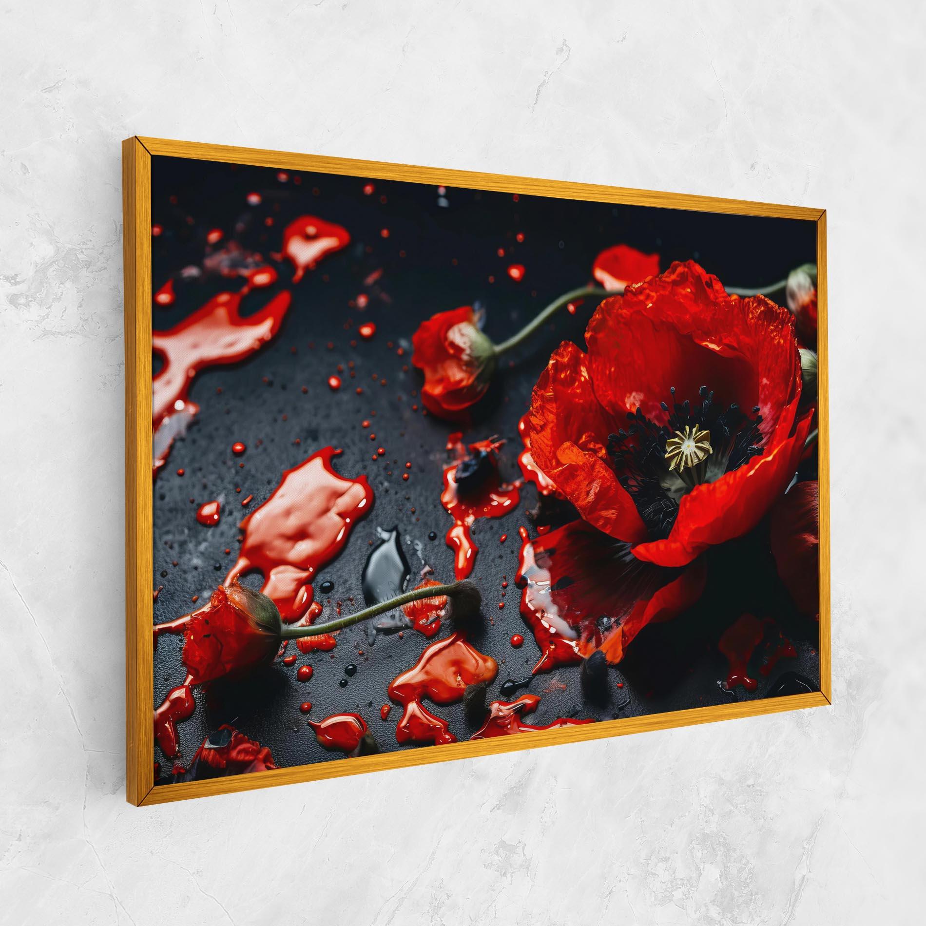 Tablou Canvas Beautiful Red Poppy Liquid mockup 1