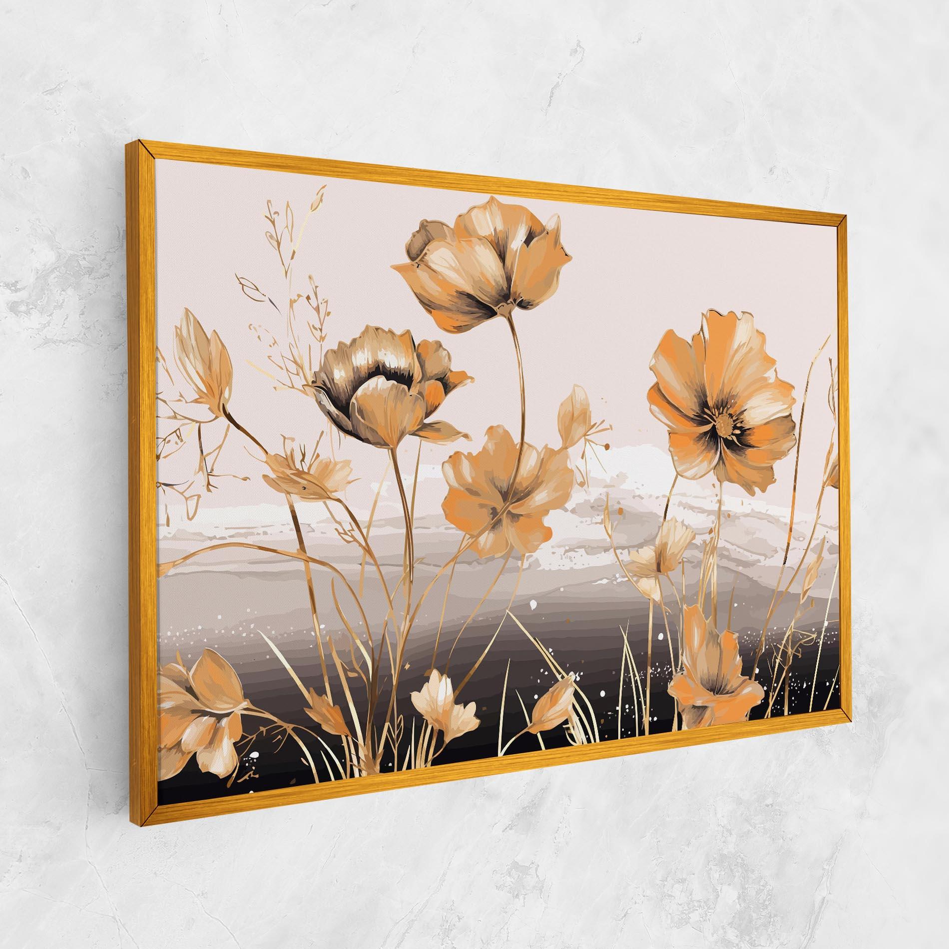 Tablou Canvas Gold Black Poppy mockup 1