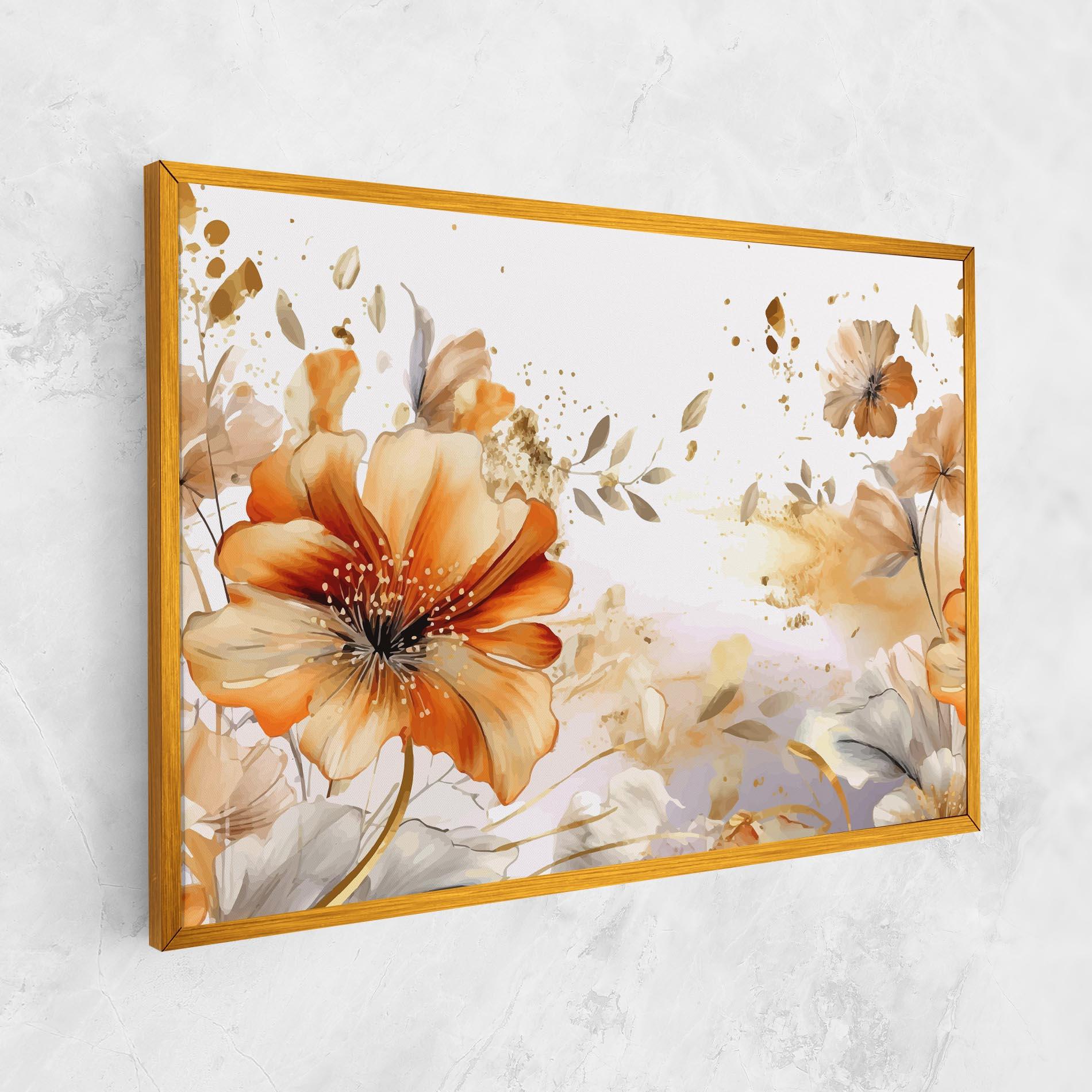 Tablou Canvas Gold Orange Poppy mockup 1