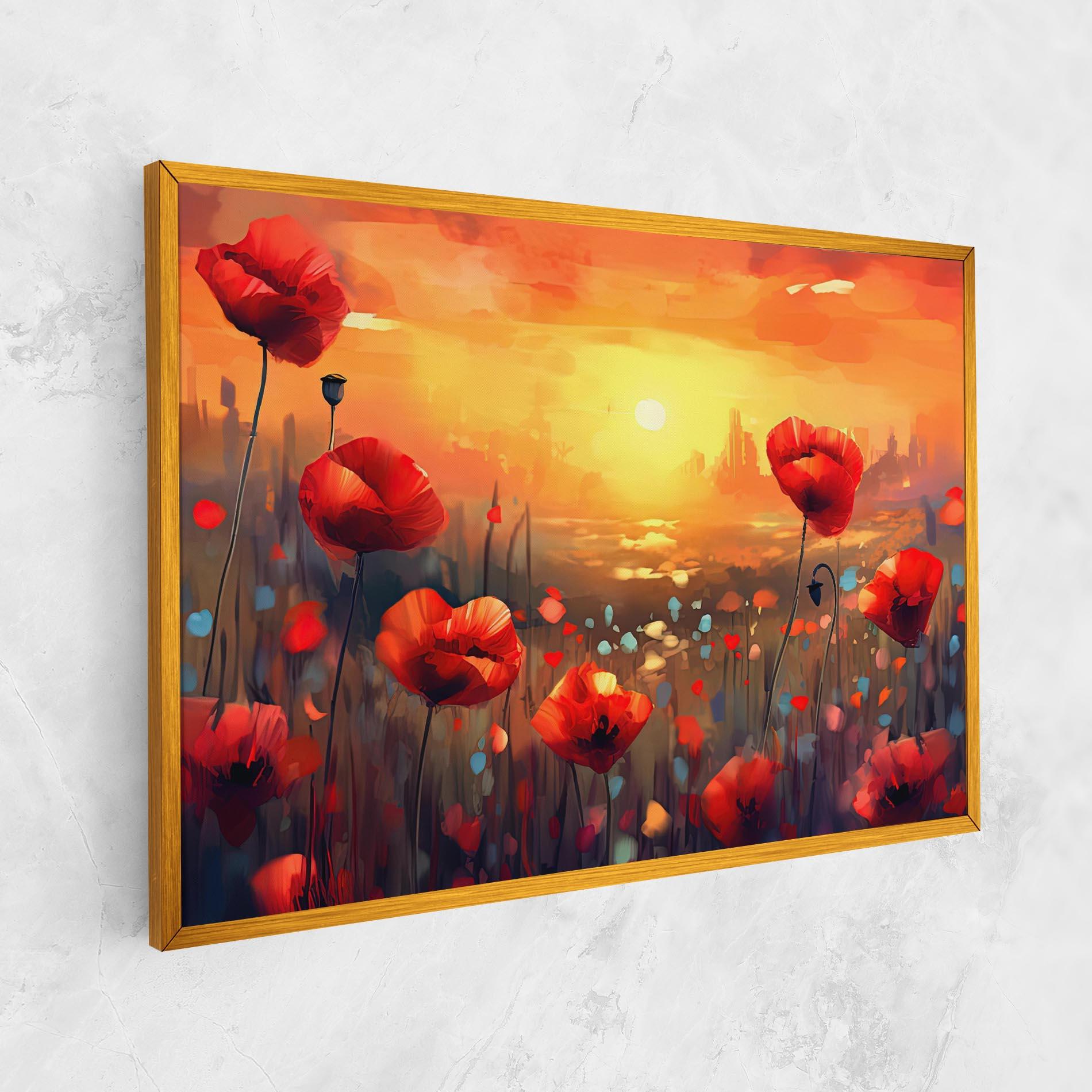 Tablou Canvas Sunrise Painting Poppies mockup 1