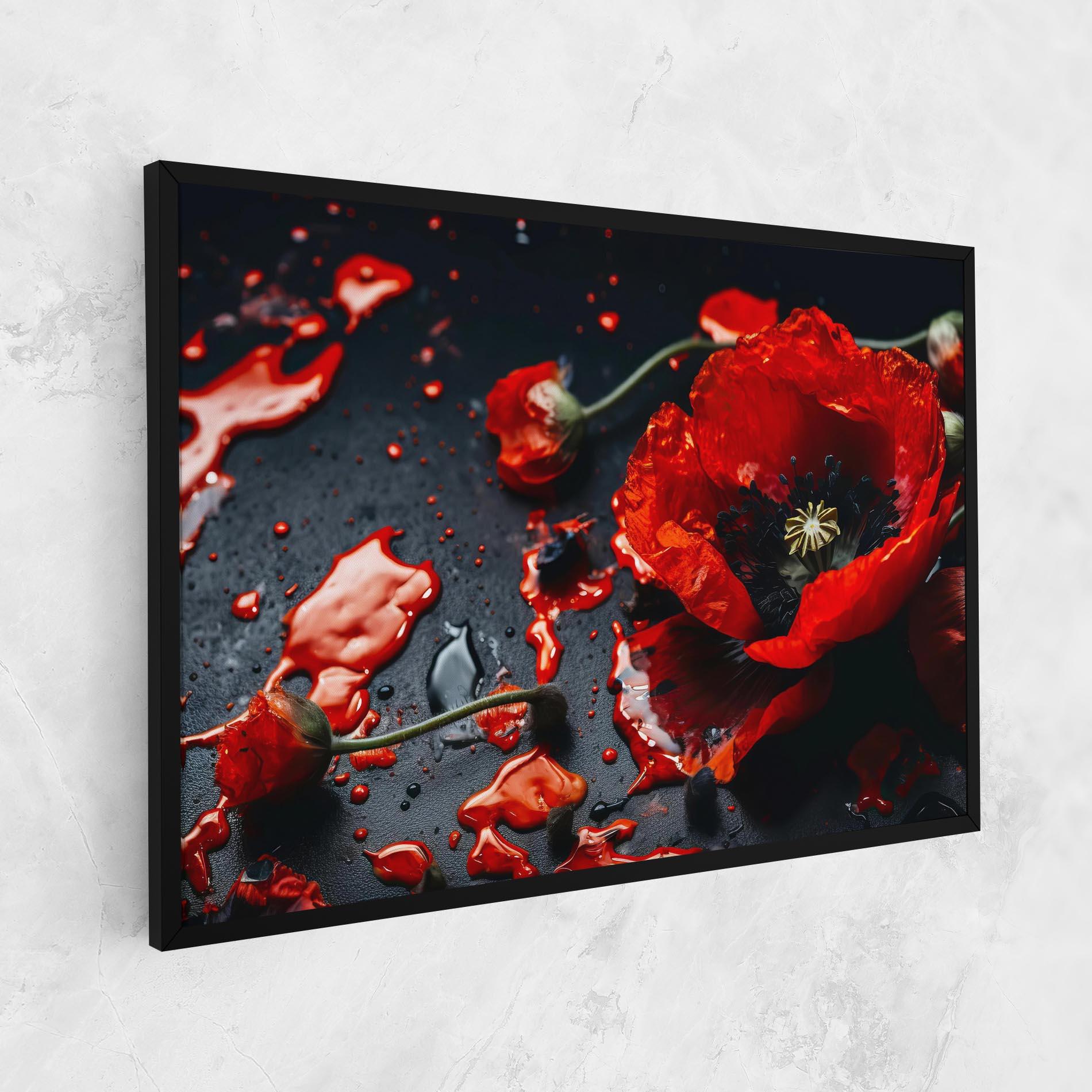 Tablou Canvas Beautiful Red Poppy Liquid mockup 1