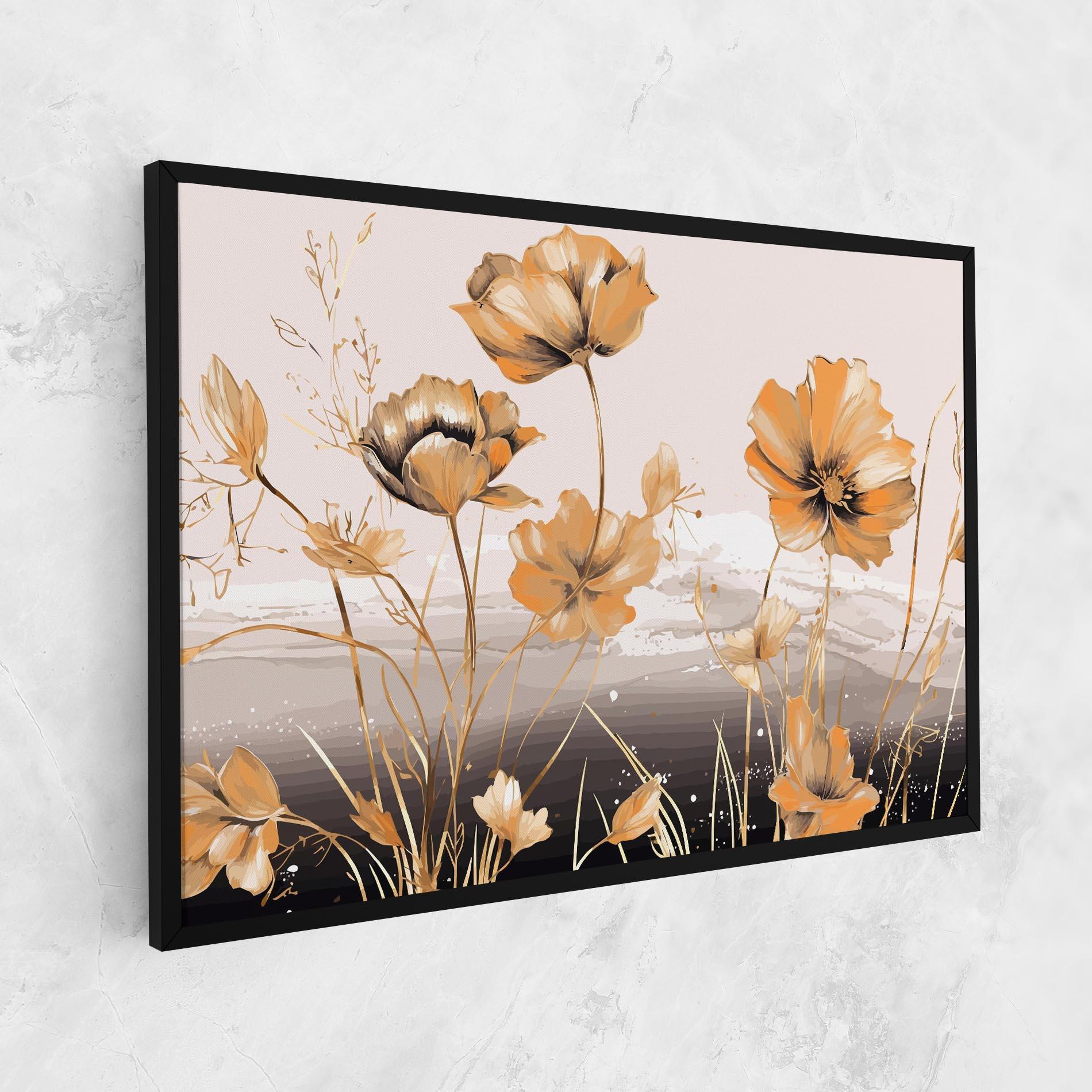 Tablou Canvas Gold Black Poppy mockup 1