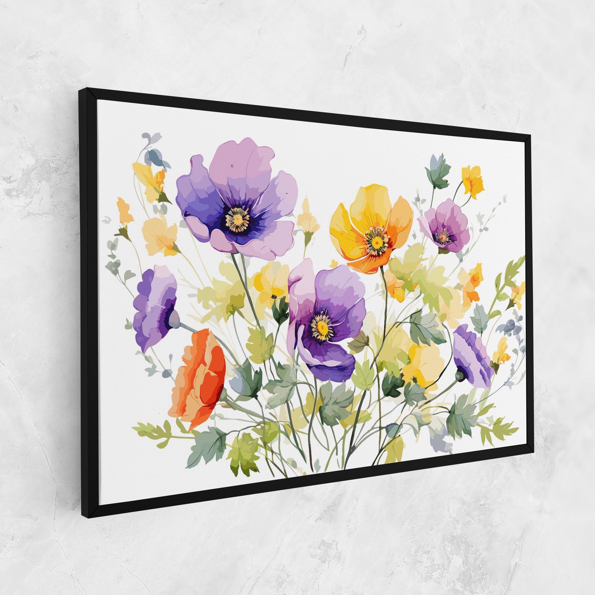 Tablou Canvas Purple Orange Poppy mockup 1