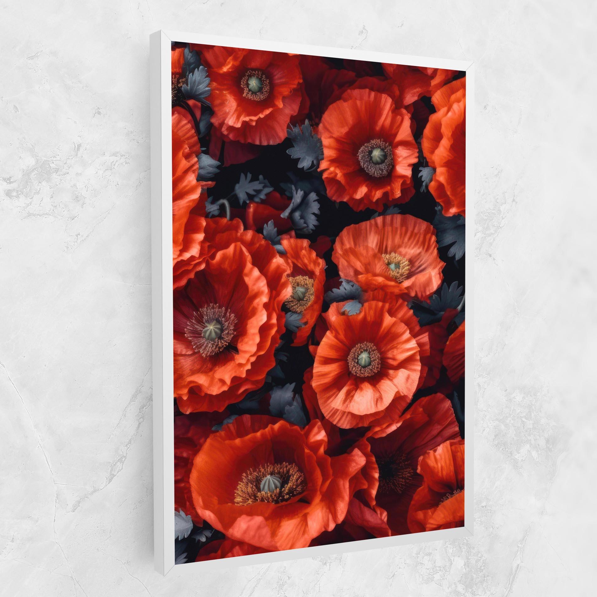 Tablou Canvas Black Red Poppies mockup 1