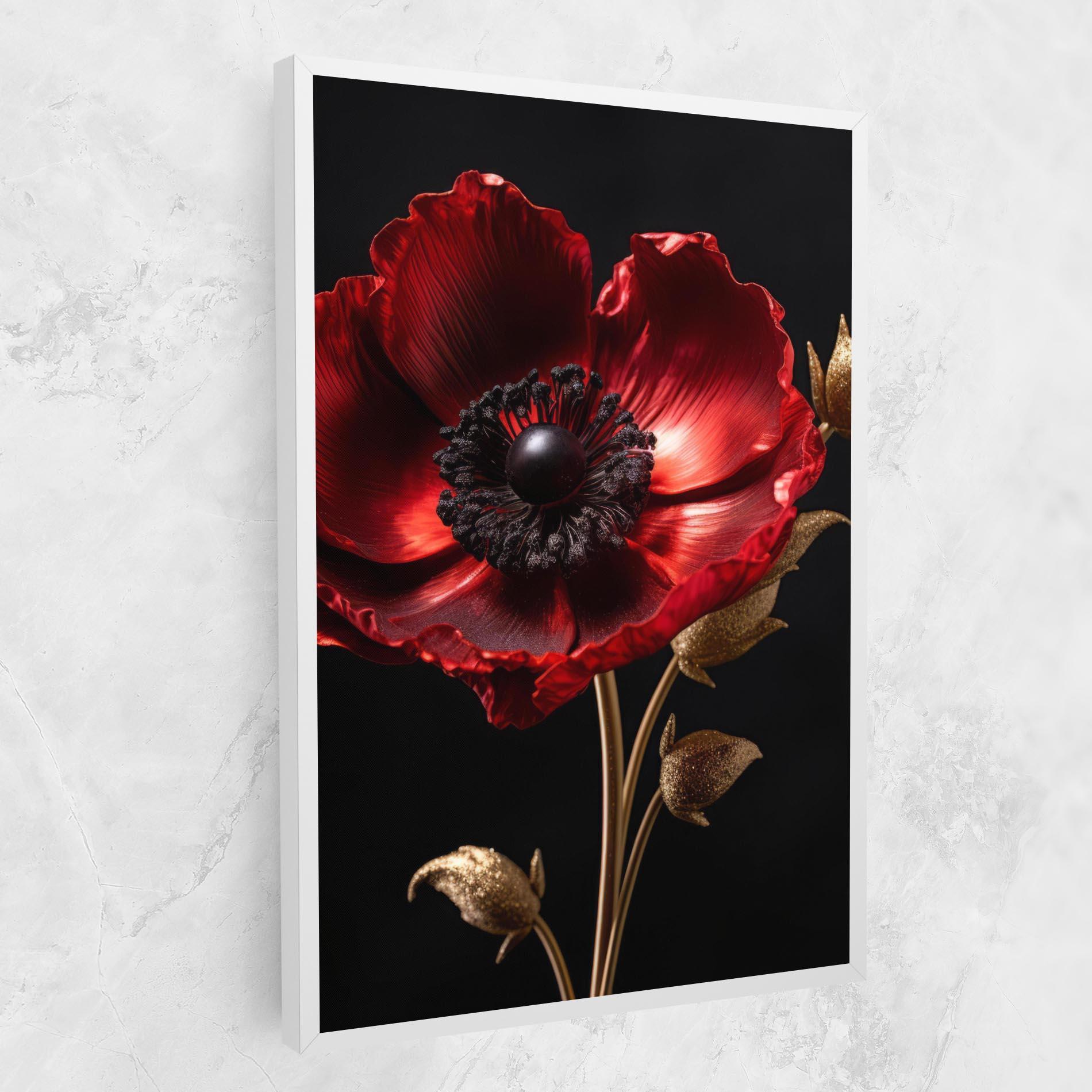 Tablou Canvas Dark Red Poppy mockup 1