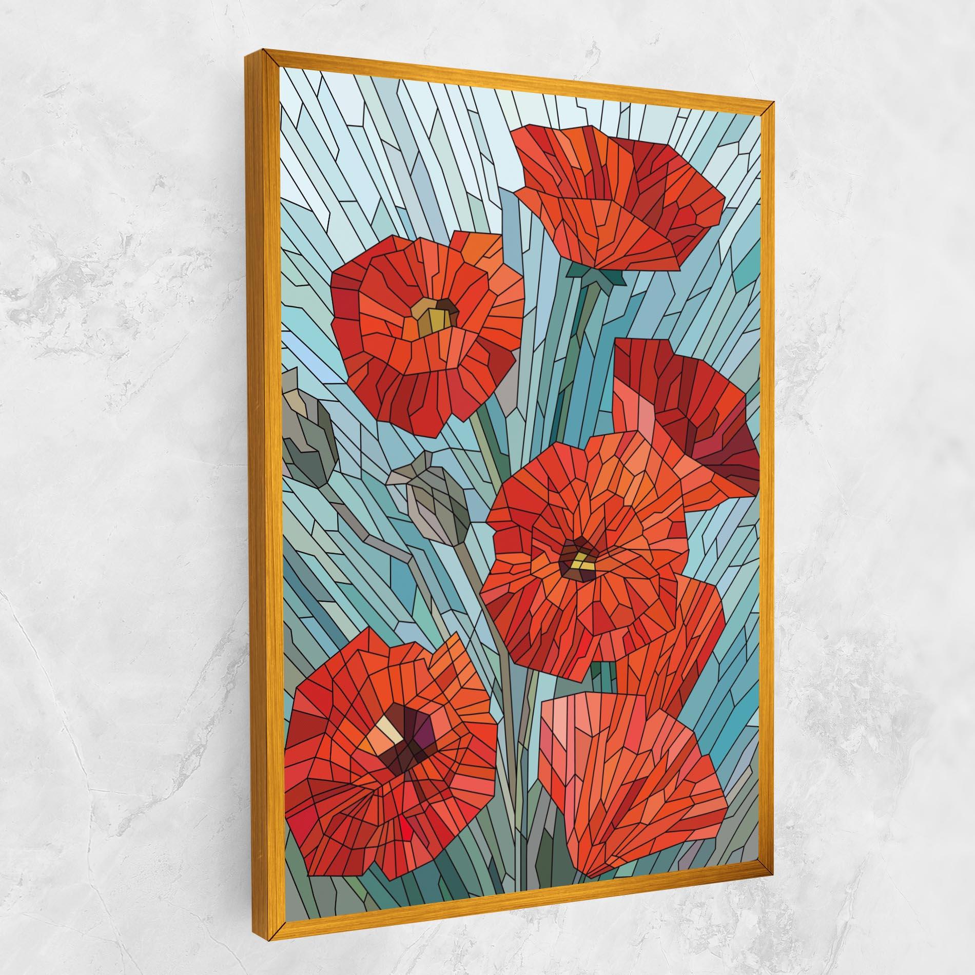 Tablou Canvas Blue Glass Poppy mockup 1