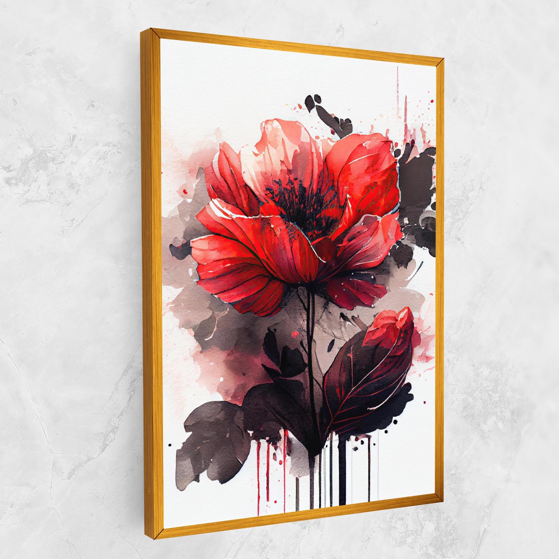 Tablou Canvas Watercolor Poppy mockup 1
