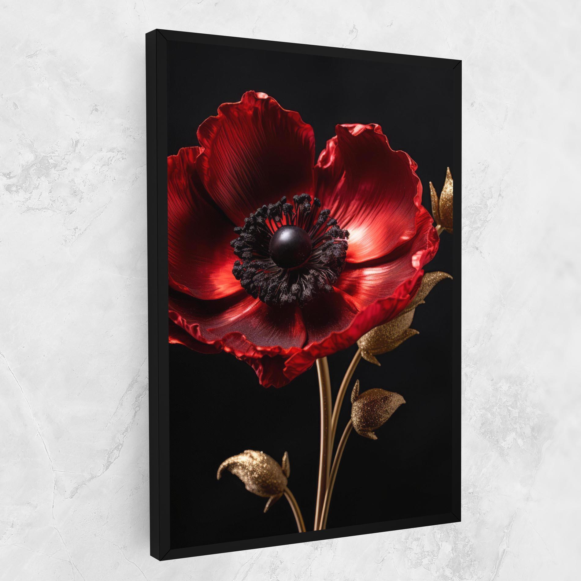 Tablou Canvas Dark Red Poppy mockup 1