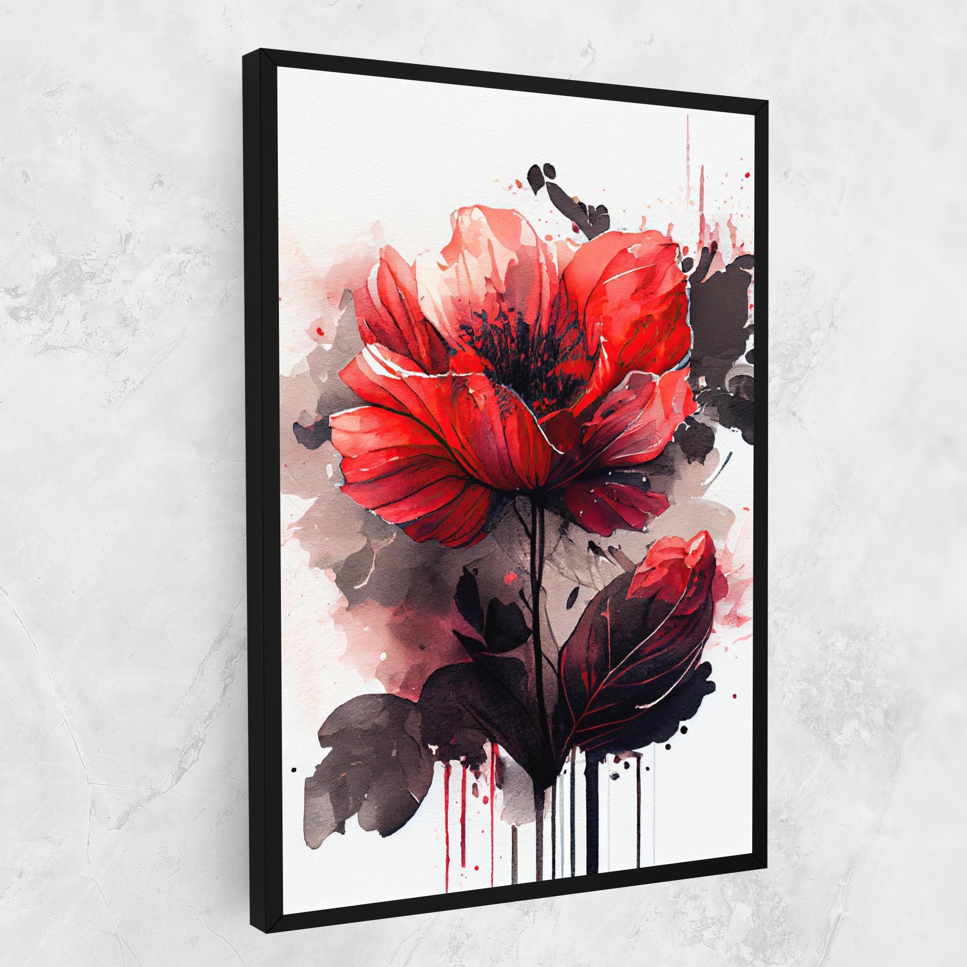 Tablou Canvas Watercolor Poppy mockup 1