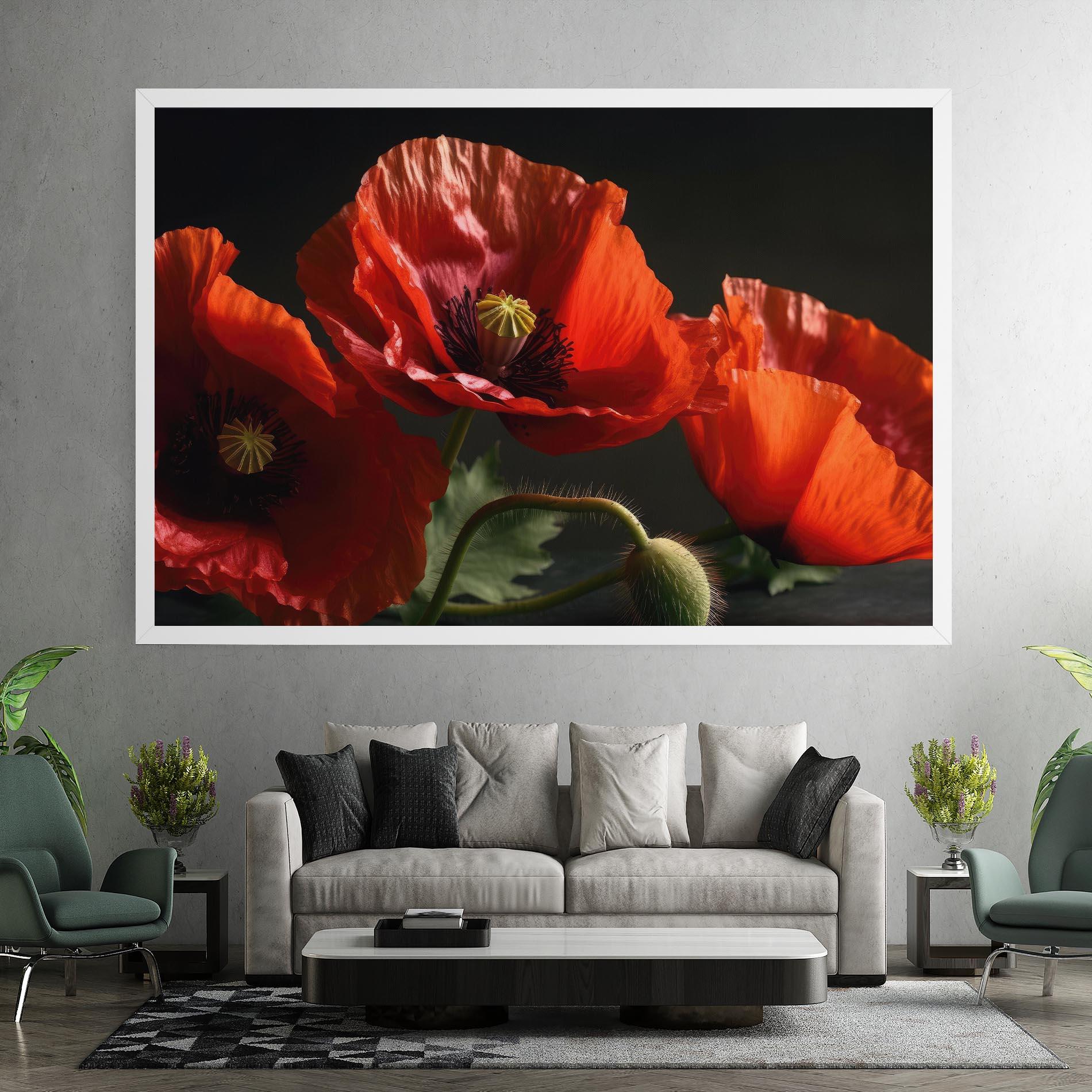 Tablou Canvas 3 Pretty Poppies mockup 7