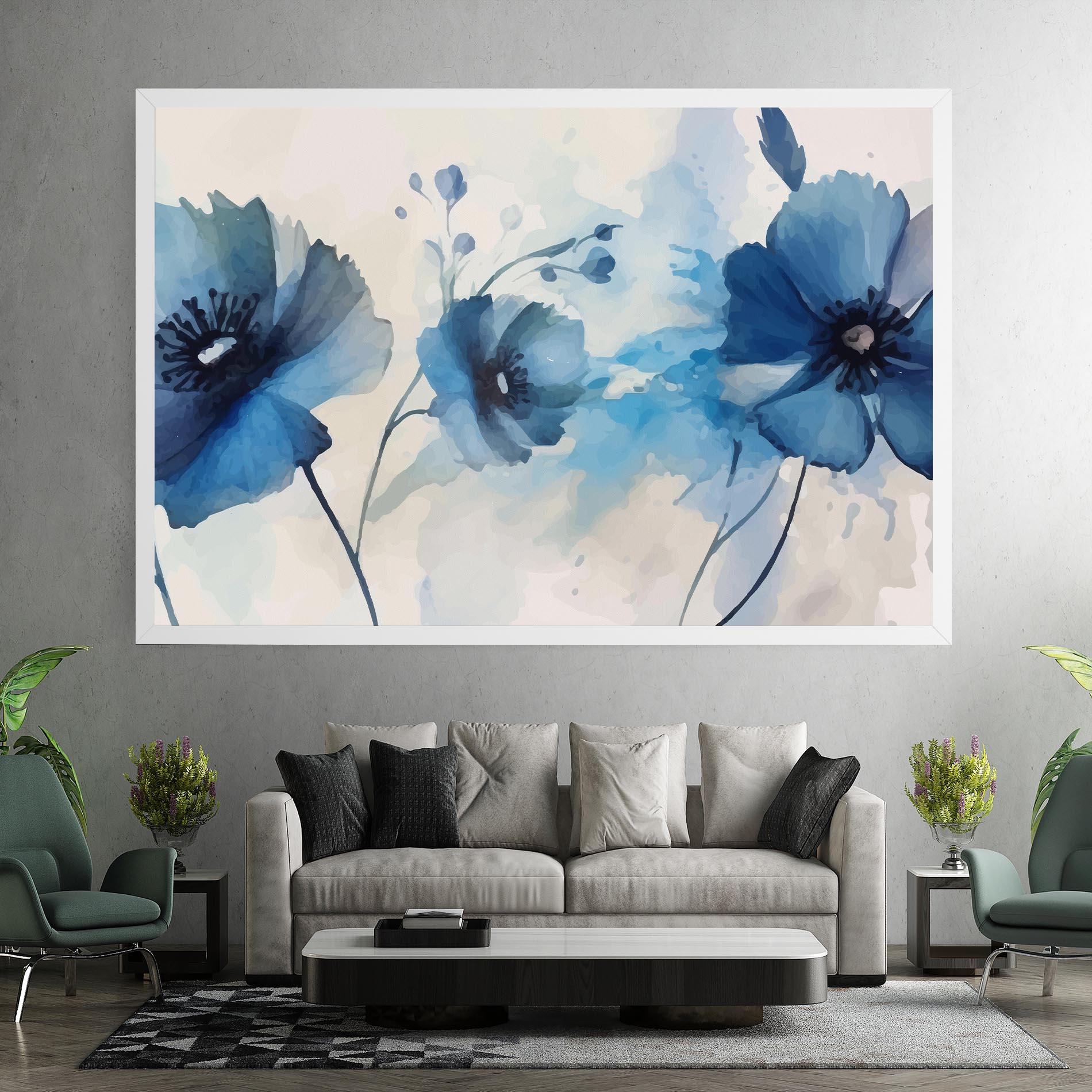 Tablou Canvas Blue Poppies mockup 7