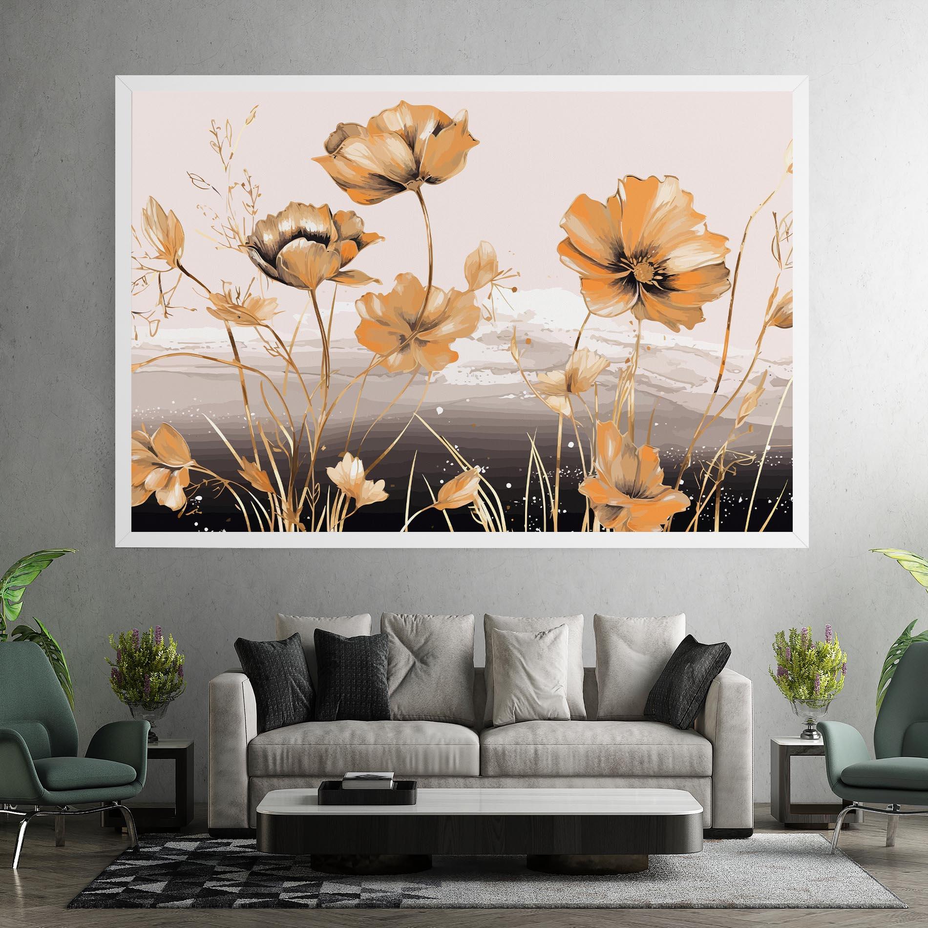 Tablou Canvas Gold Black Poppy mockup 7