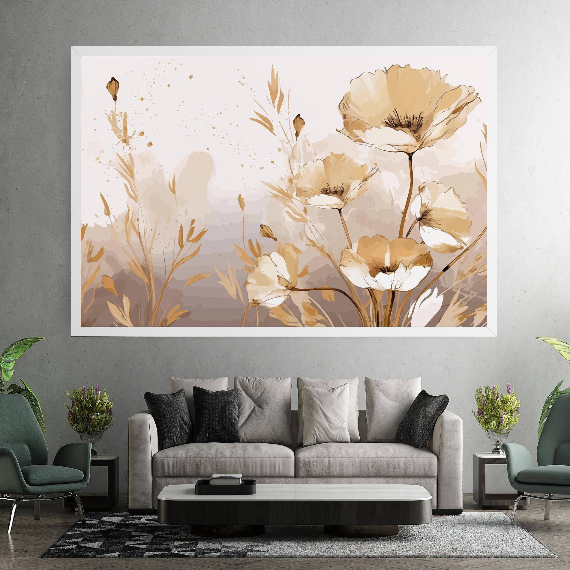 Tablou Canvas Gold Cream Poppy mockup 7