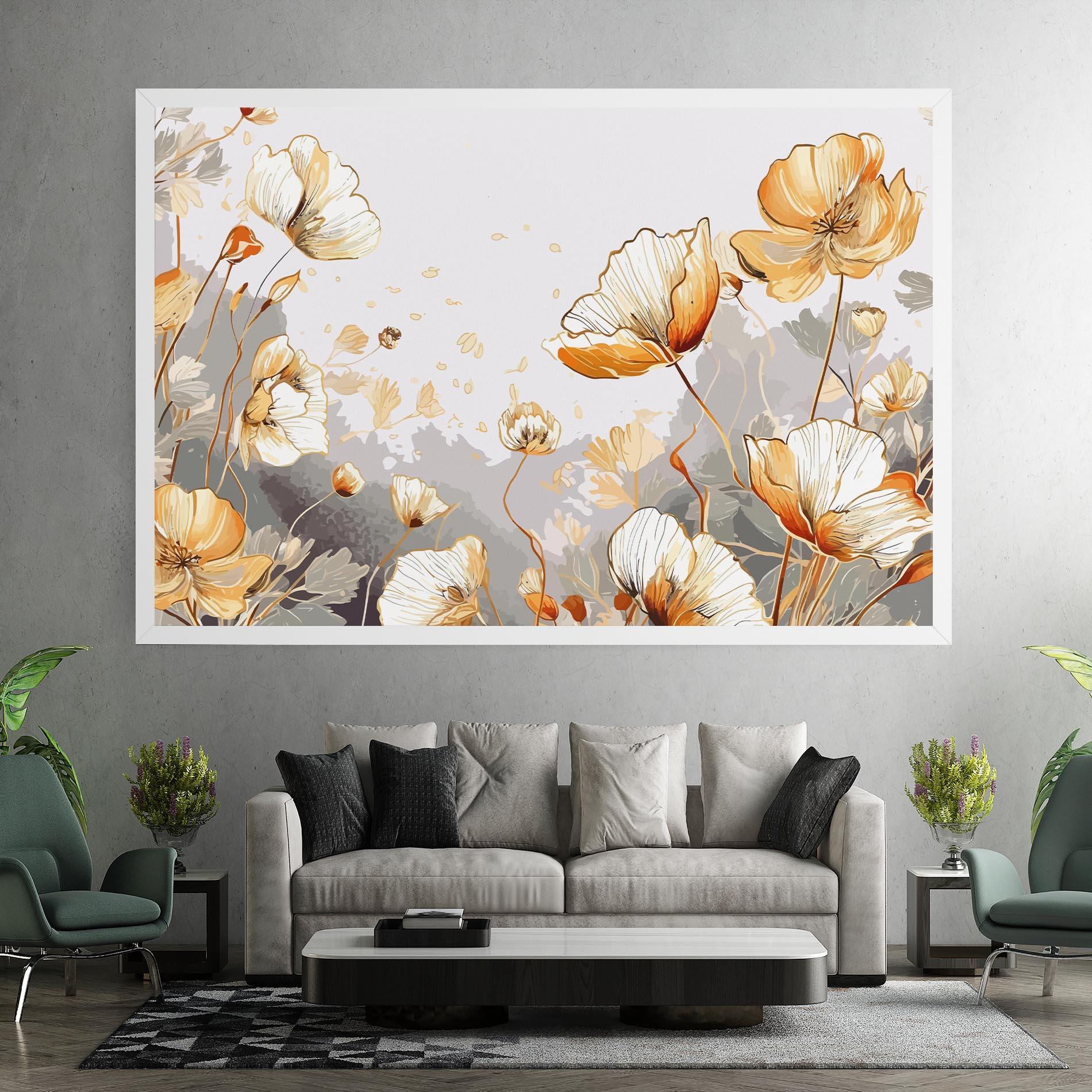 Tablou Canvas Gold Poppies mockup 7
