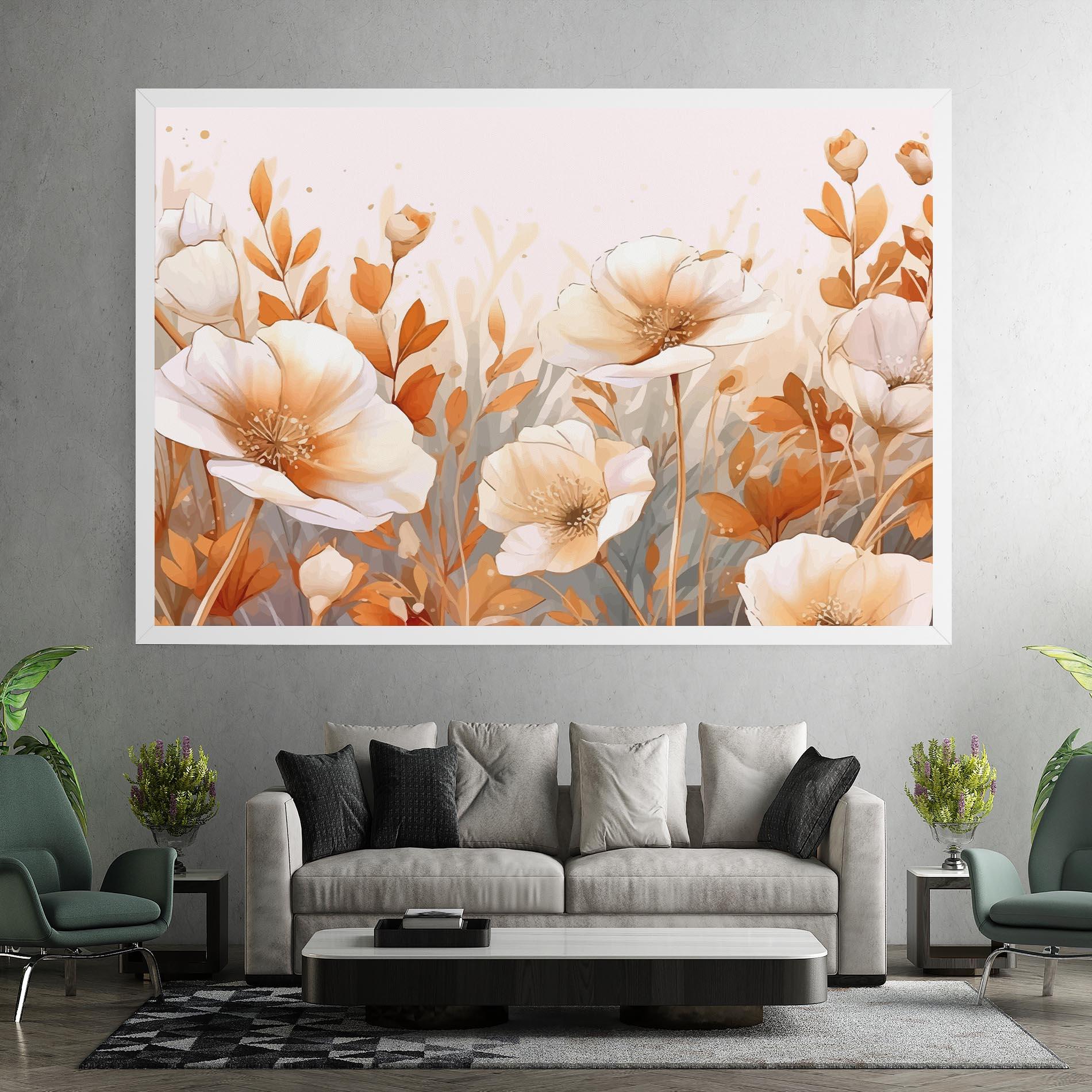 Tablou Canvas Orange Cream Poppy mockup 7
