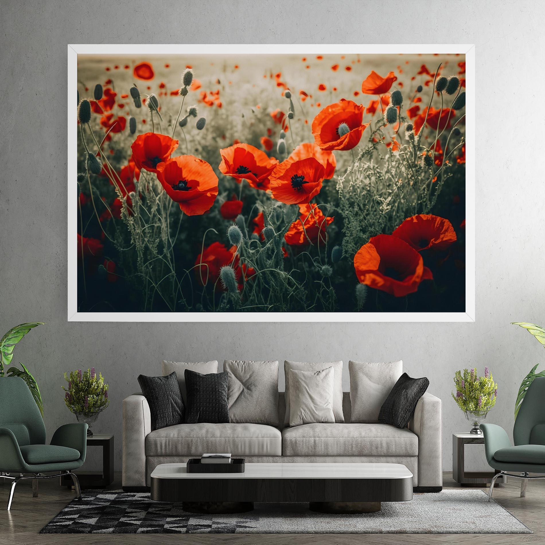 Tablou Canvas Poppy Grass Field mockup 7