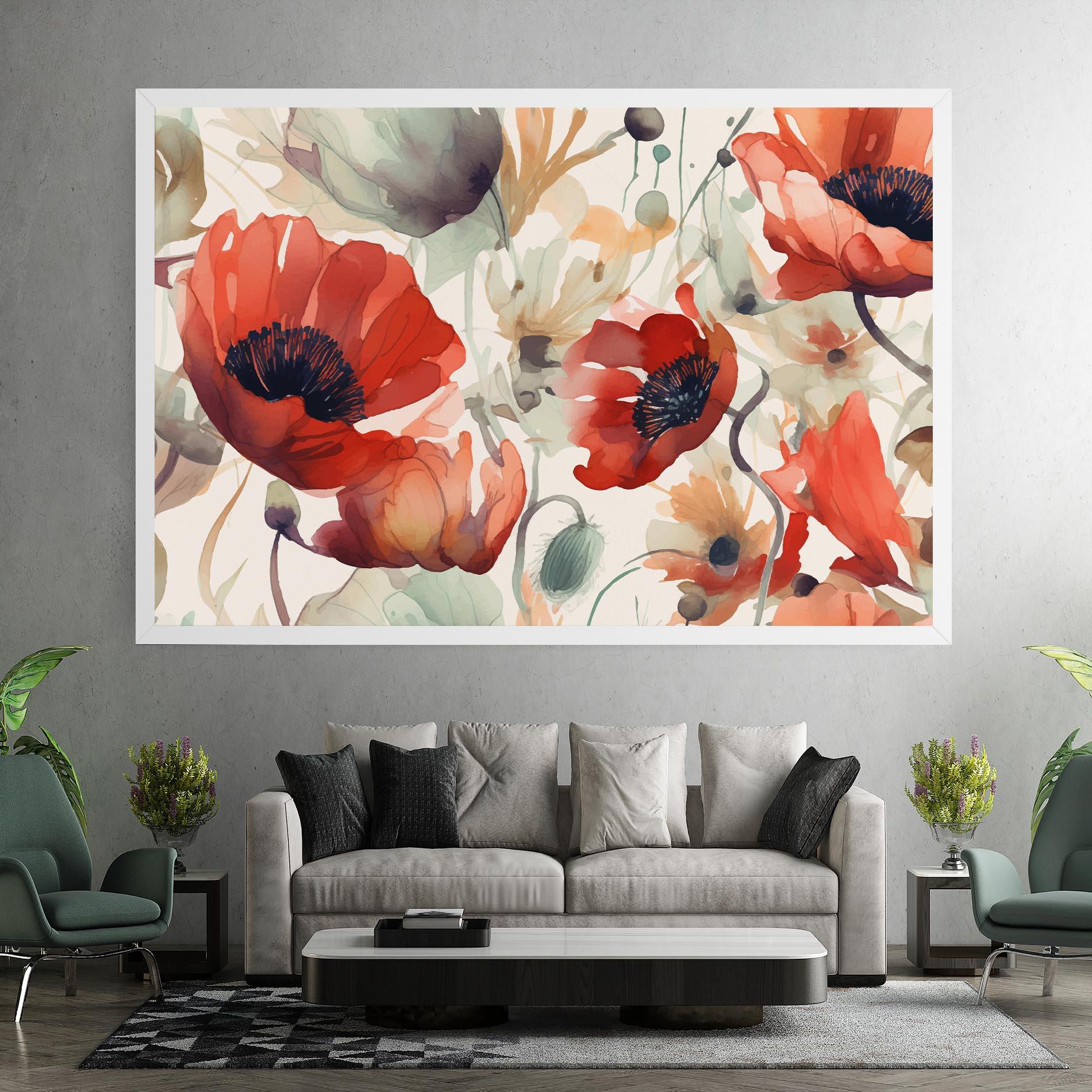 Tablou Canvas Poppy Red Cream mockup 7
