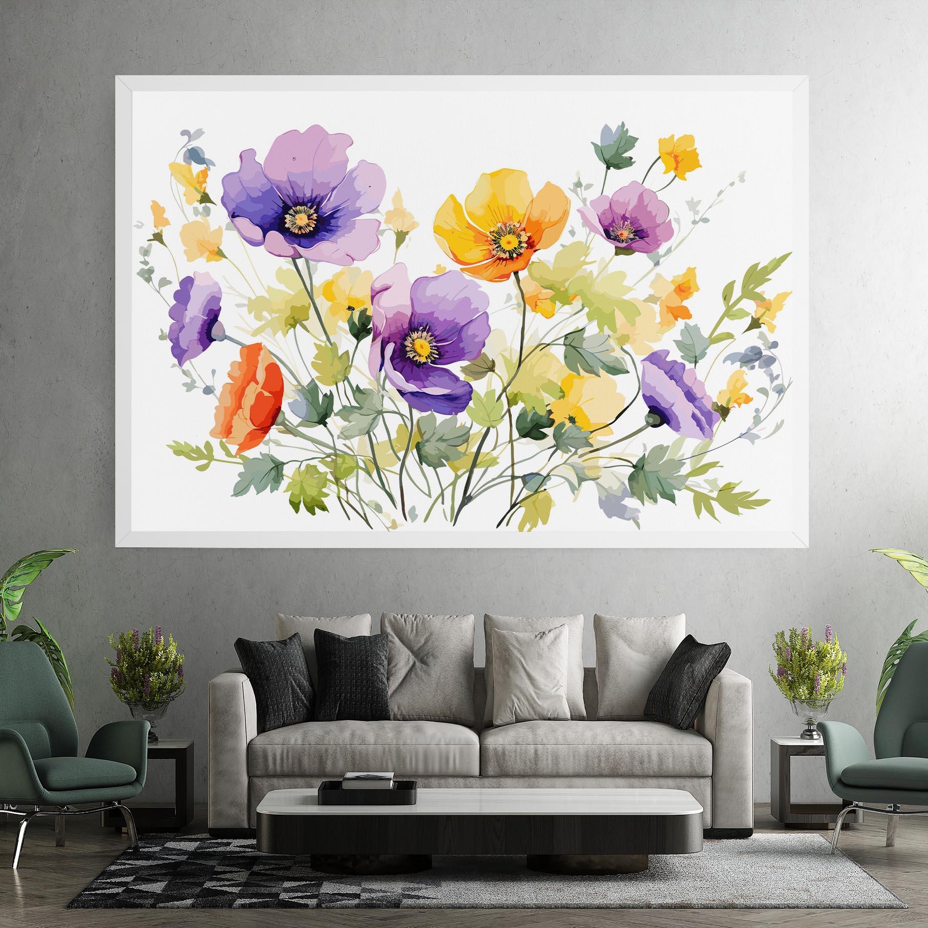 Tablou Canvas Purple Orange Poppy mockup 7