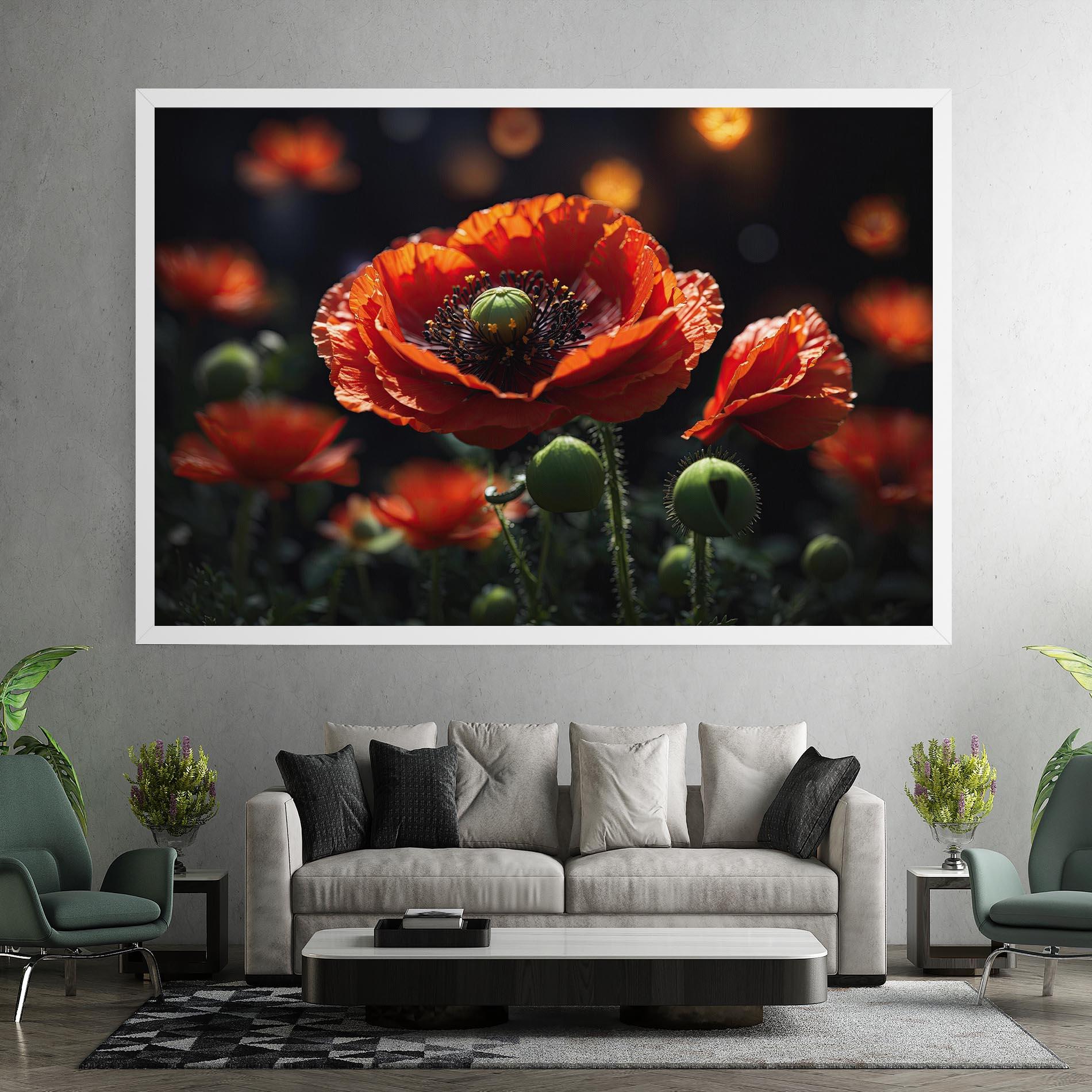Tablou Canvas Red Poppy Close Up mockup 7