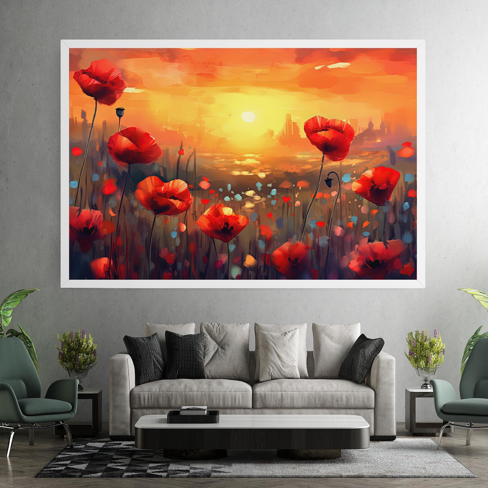 Tablou Canvas Sunrise Painting Poppies mockup 7