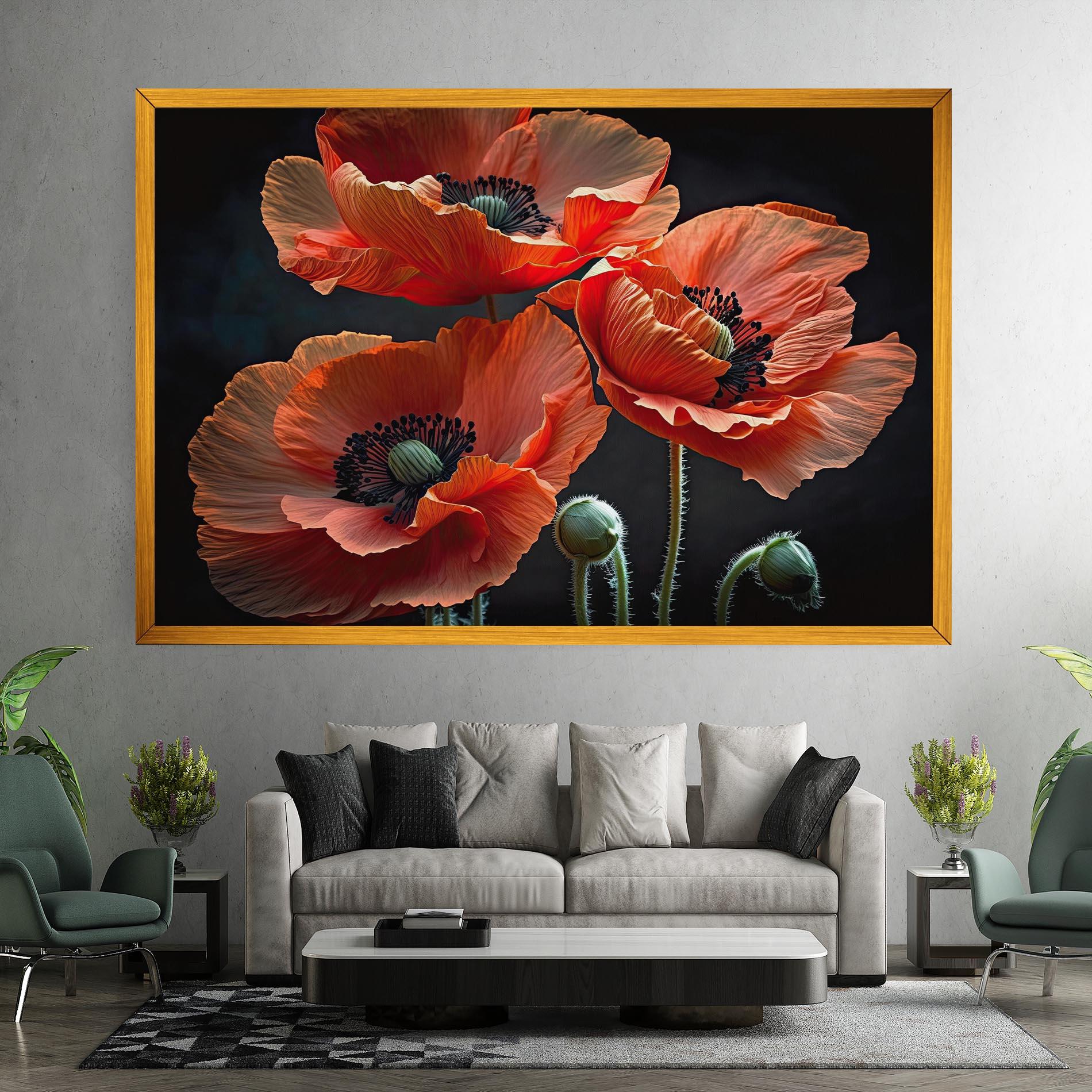 Tablou Canvas 3 Poppies mockup 7