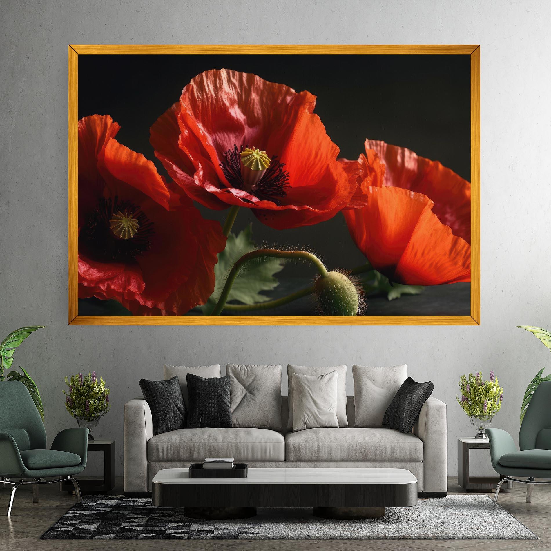 Tablou Canvas 3 Pretty Poppies mockup 7