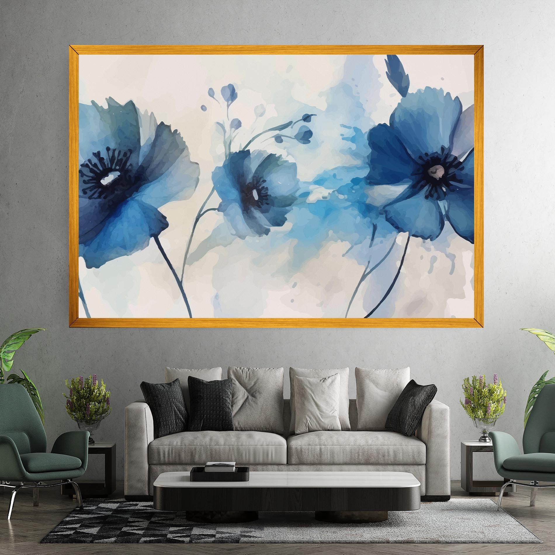 Tablou Canvas Blue Poppies mockup 7