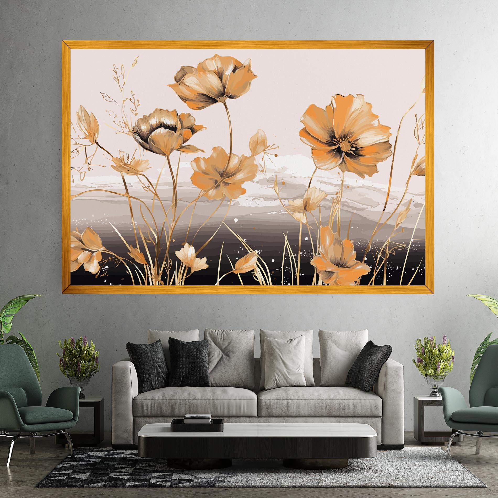 Tablou Canvas Gold Black Poppy mockup 7