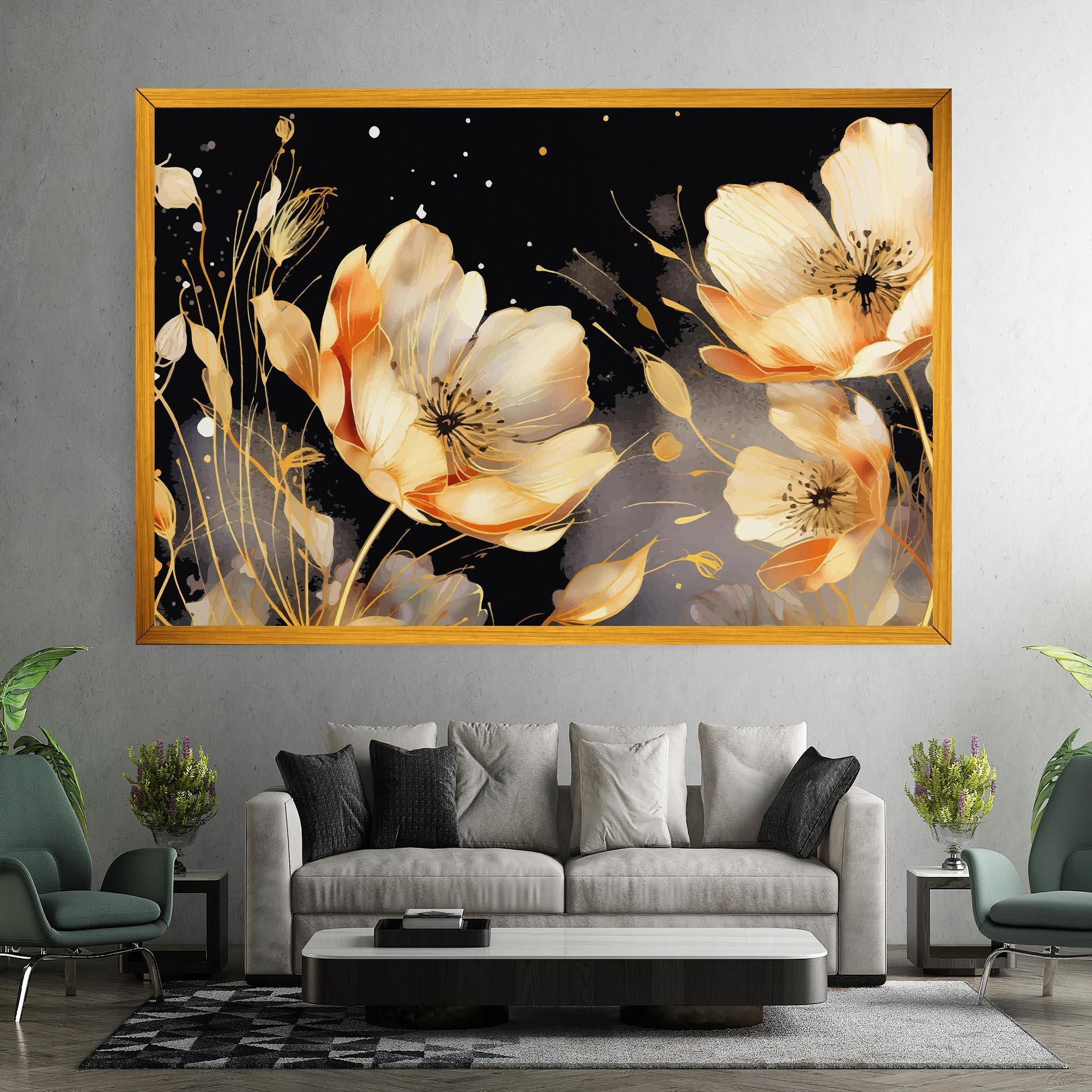 Tablou Canvas Gold Poppy Black mockup 7