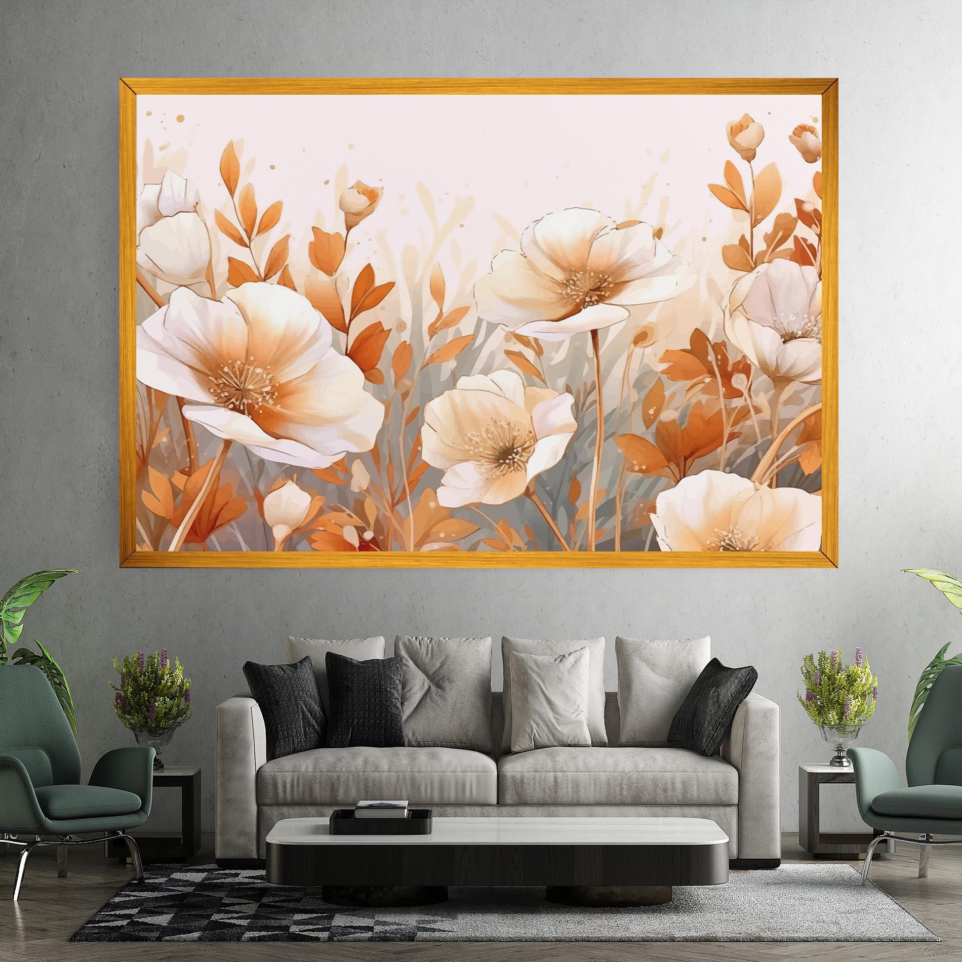 Tablou Canvas Orange Cream Poppy mockup 7