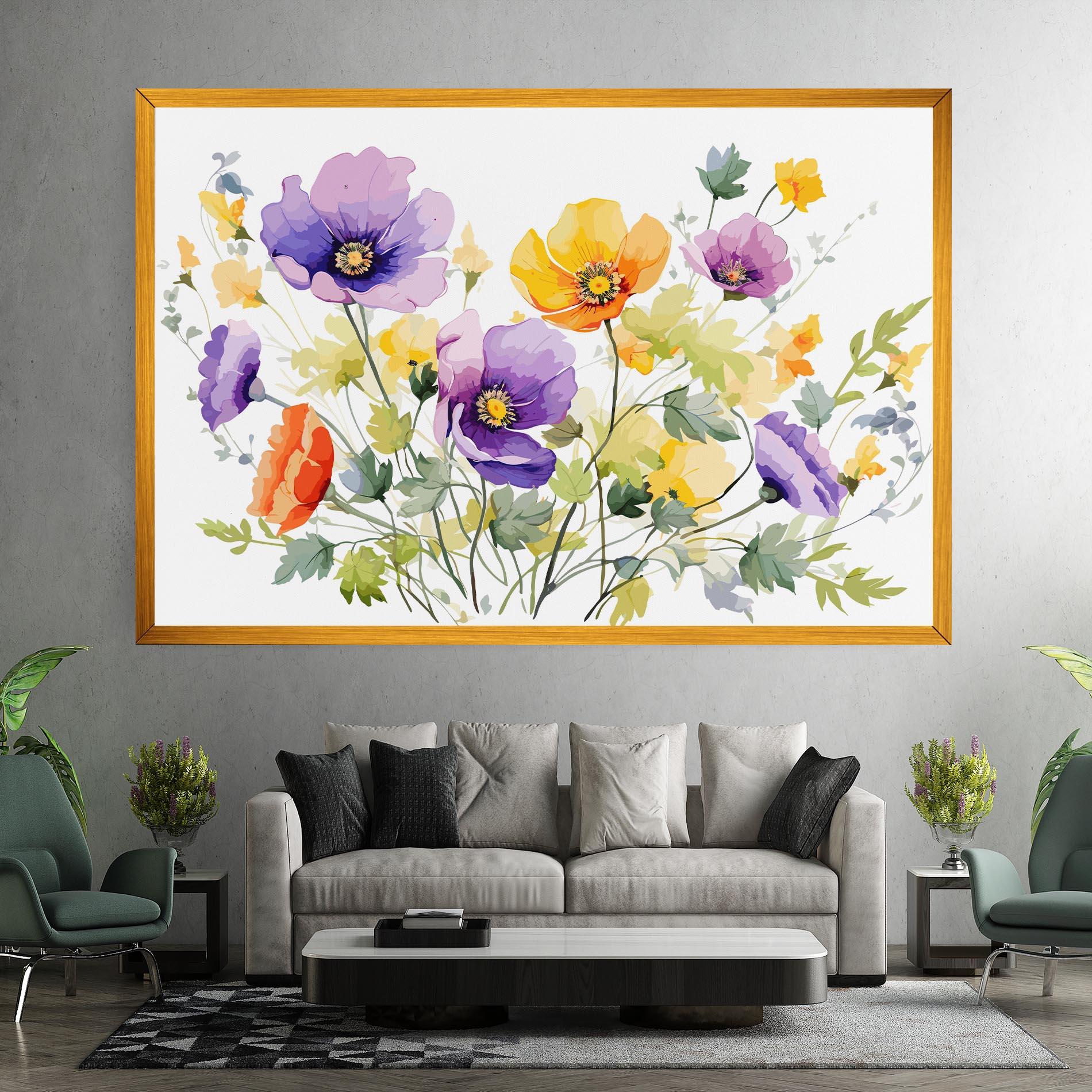 Tablou Canvas Purple Orange Poppy mockup 7
