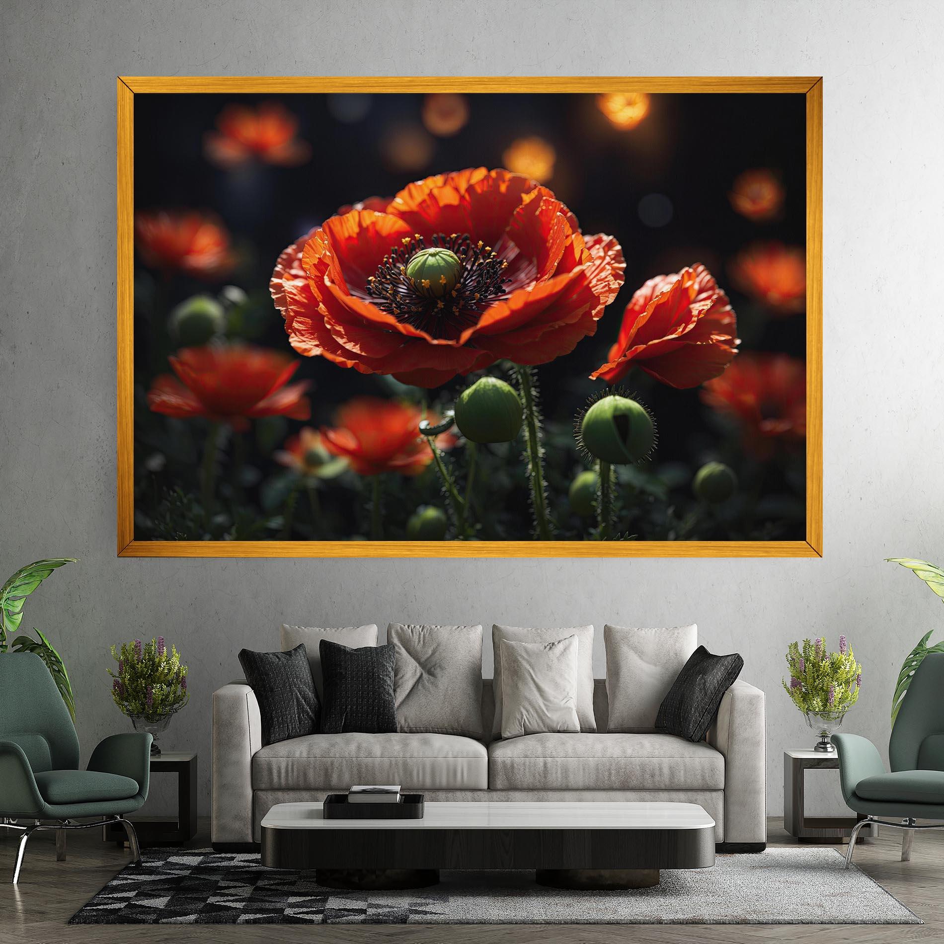 Tablou Canvas Red Poppy Close Up mockup 7