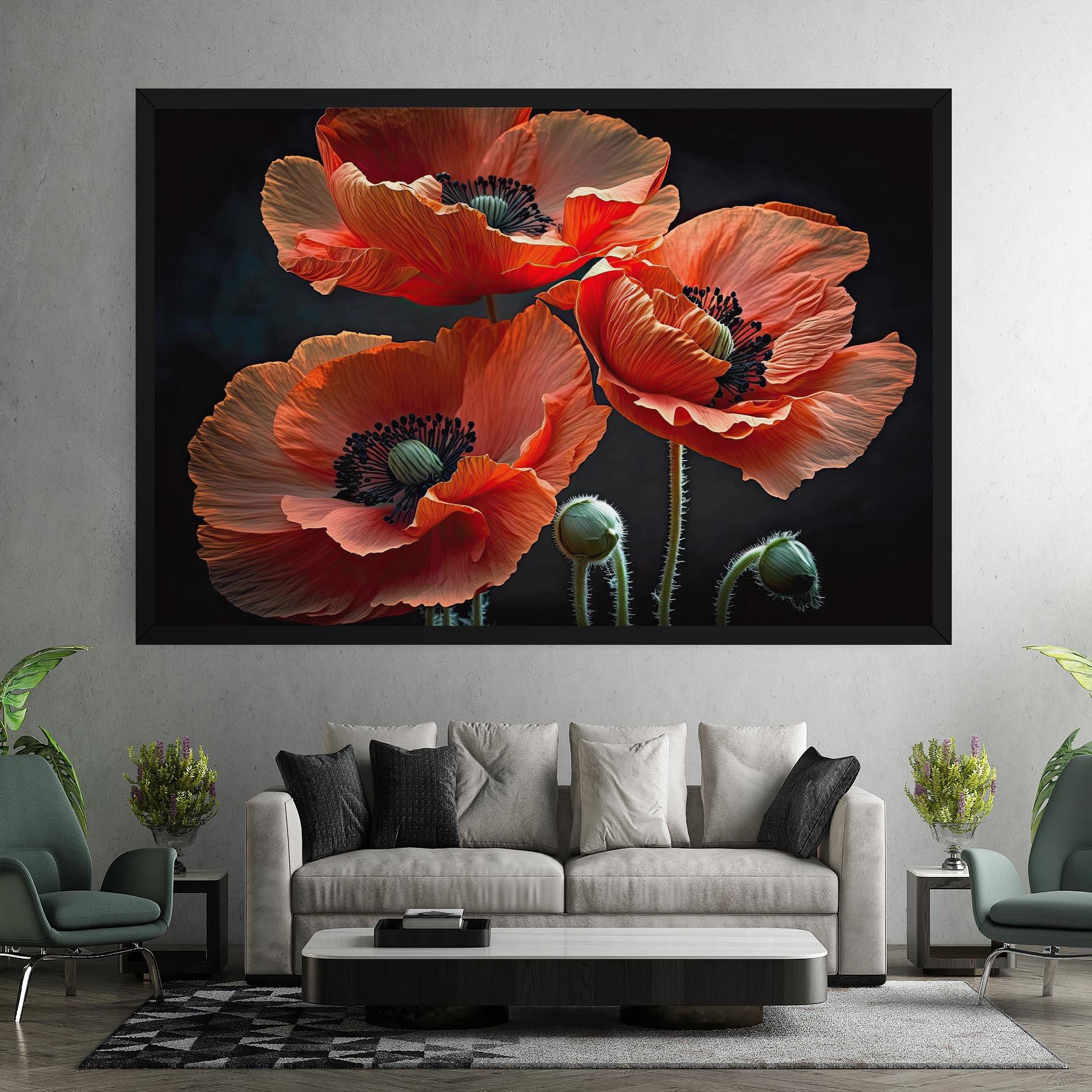 Tablou Canvas 3 Poppies mockup 7