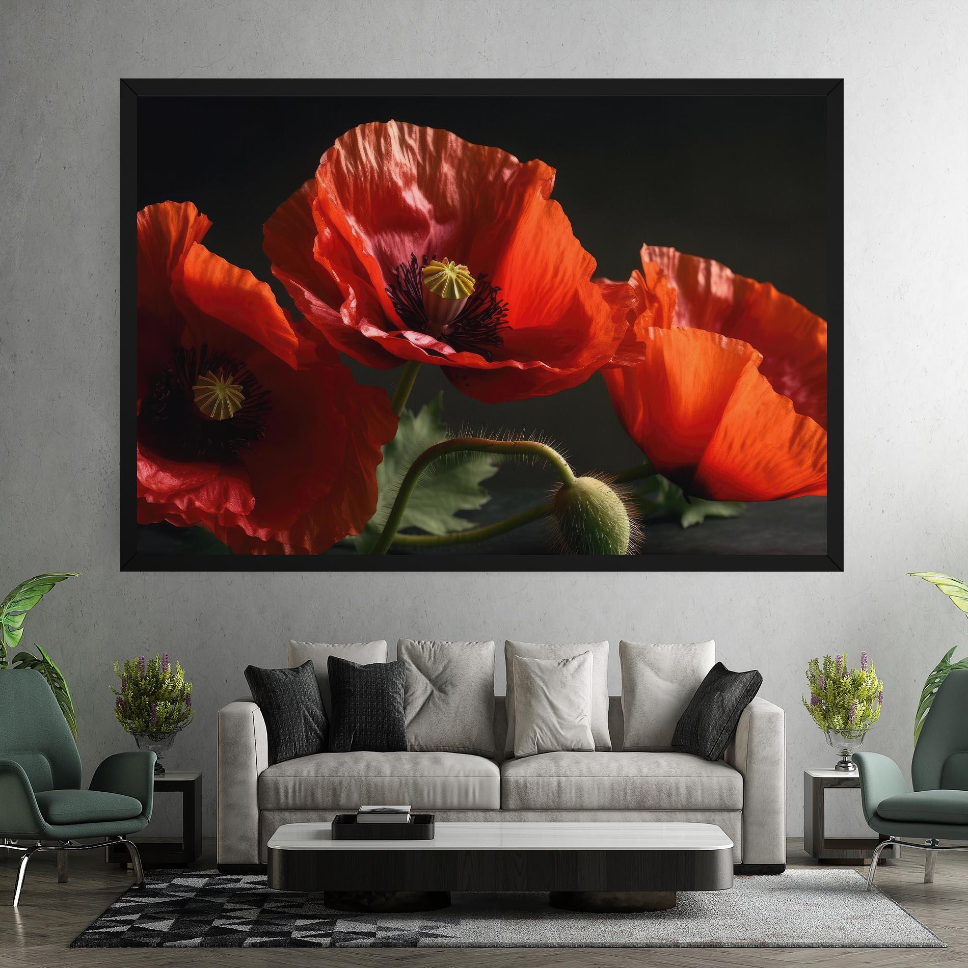 Tablou Canvas 3 Pretty Poppies mockup 7