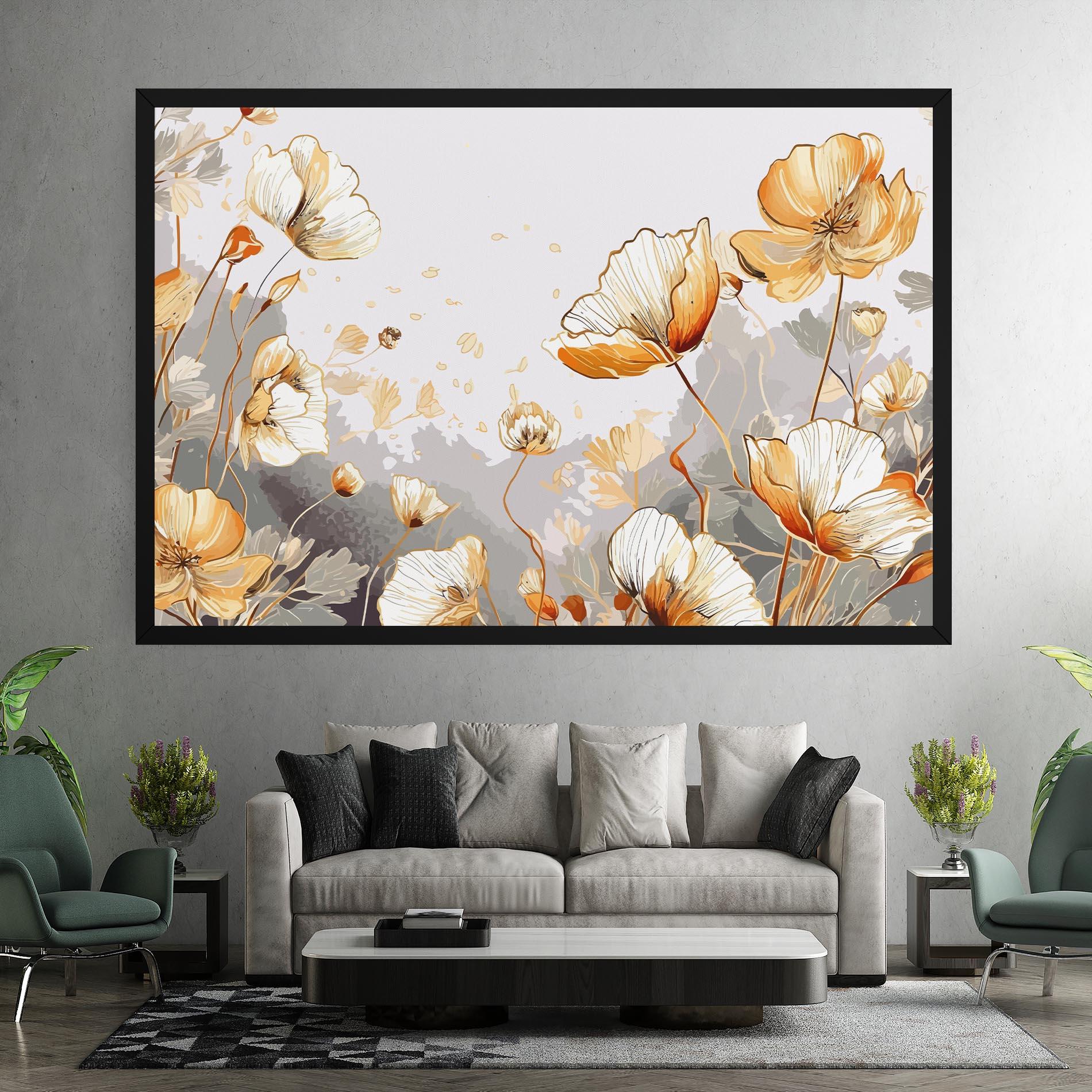 Tablou Canvas Gold Poppies mockup 7