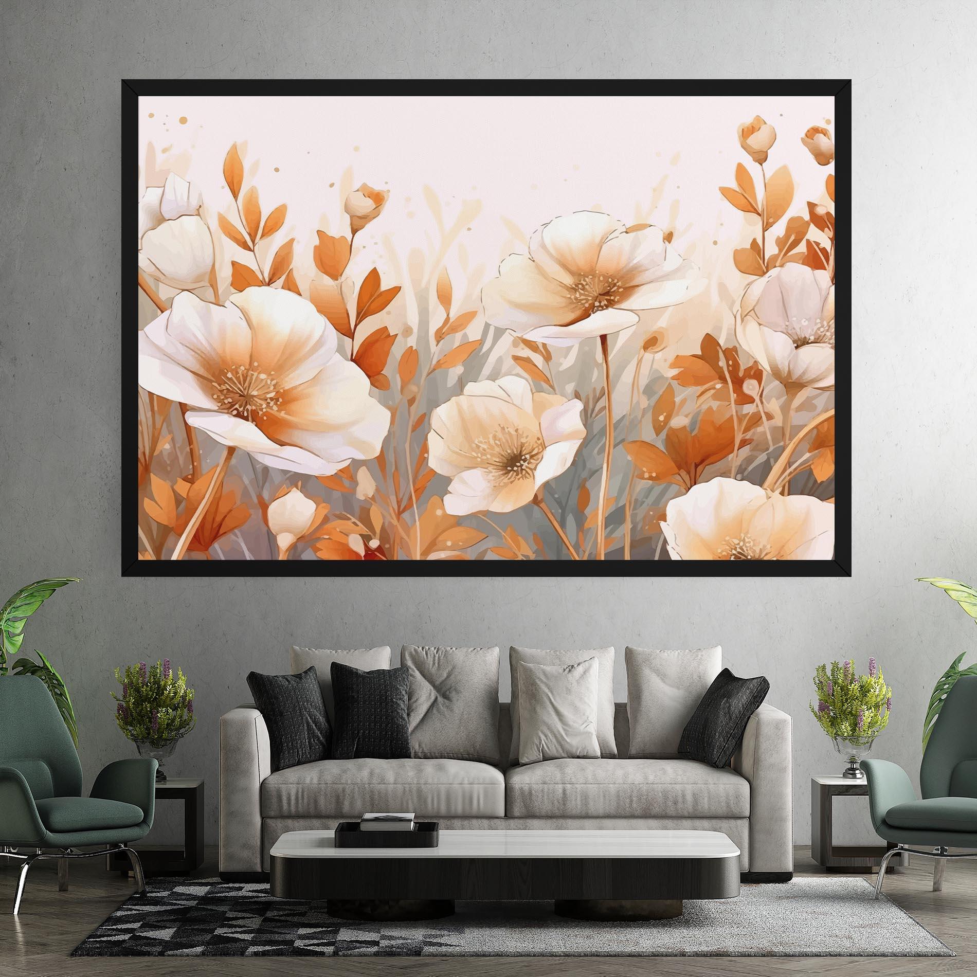 Tablou Canvas Orange Cream Poppy mockup 7