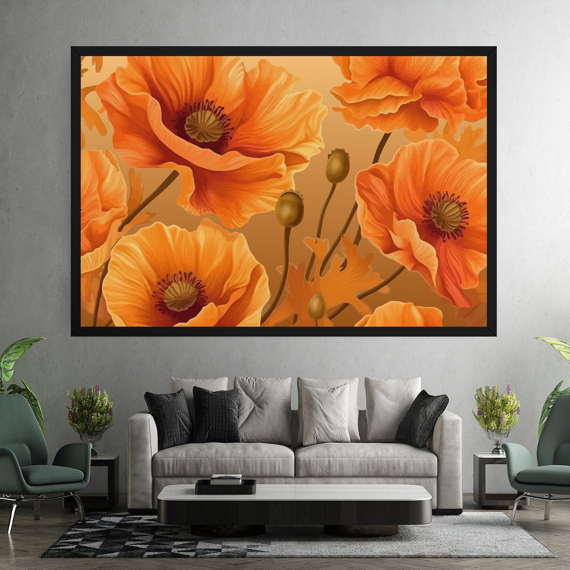 Tablou Canvas Pastel Orange Poppy mockup 7
