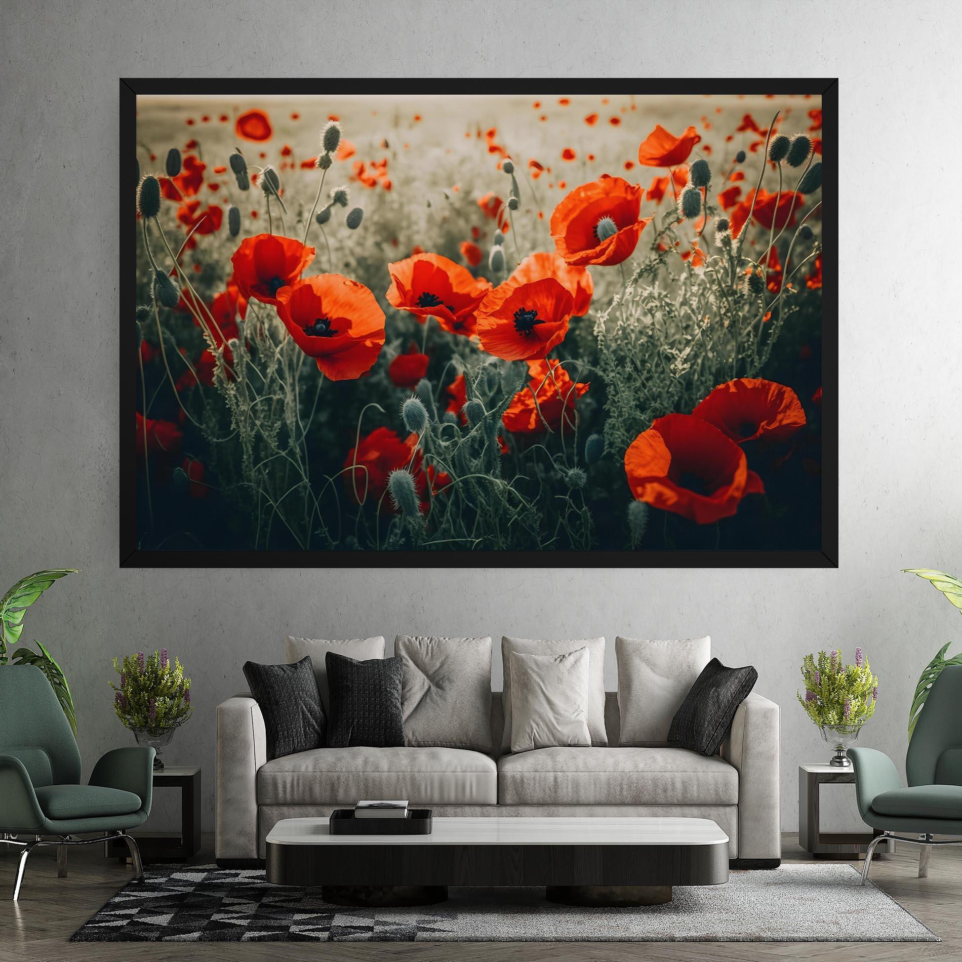 Tablou Canvas Poppy Grass Field mockup 7