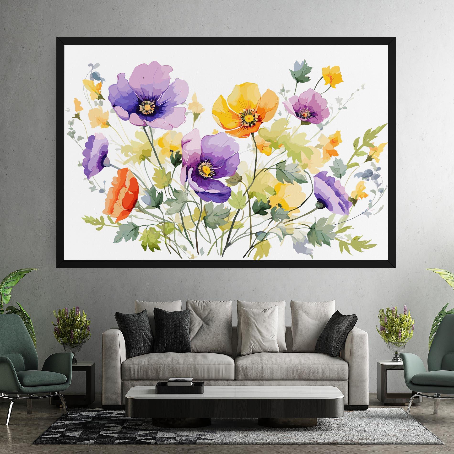 Tablou Canvas Purple Orange Poppy mockup 7