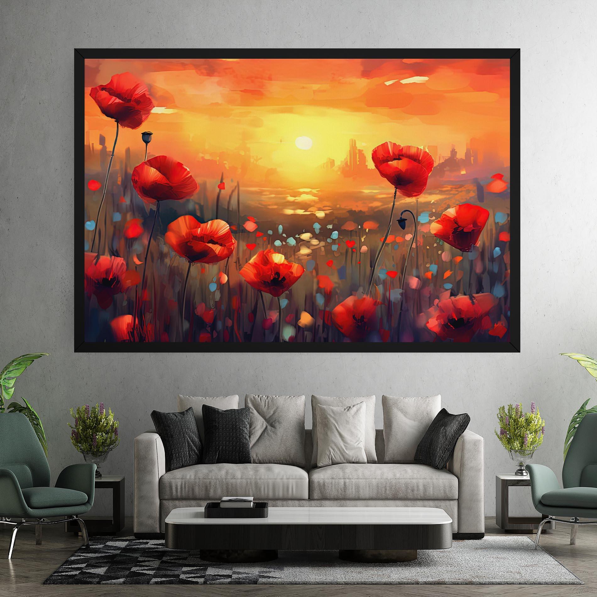 Tablou Canvas Sunrise Painting Poppies mockup 7