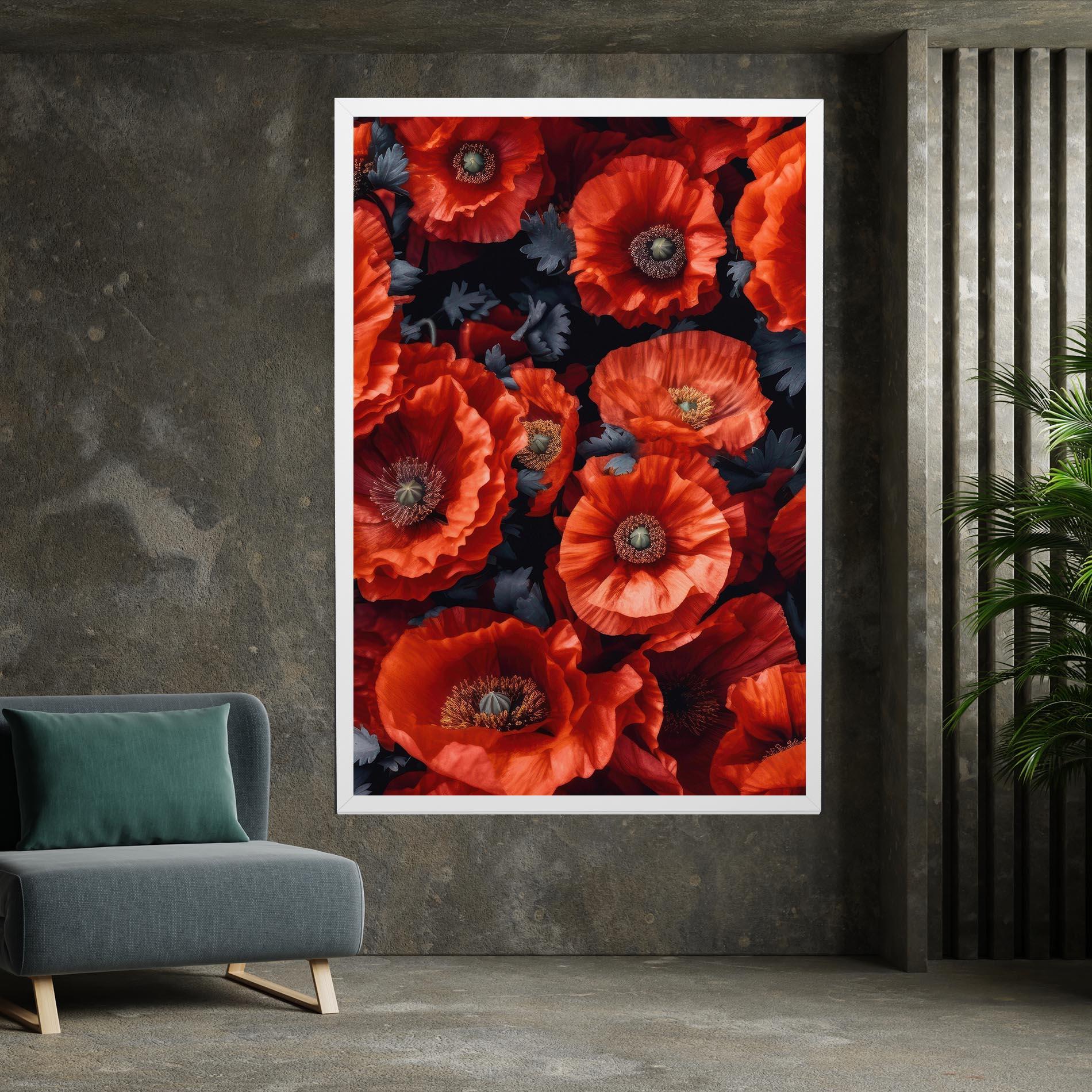 Tablou Canvas Black Red Poppies mockup 7